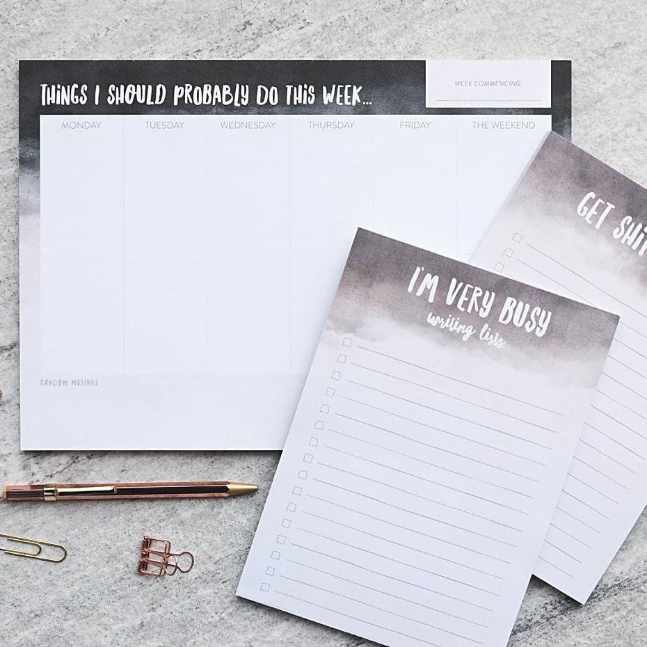 'Things I Should Probably Do' A4 Weekly Planner Desk Pad - I am Nat Ltd - Notepad