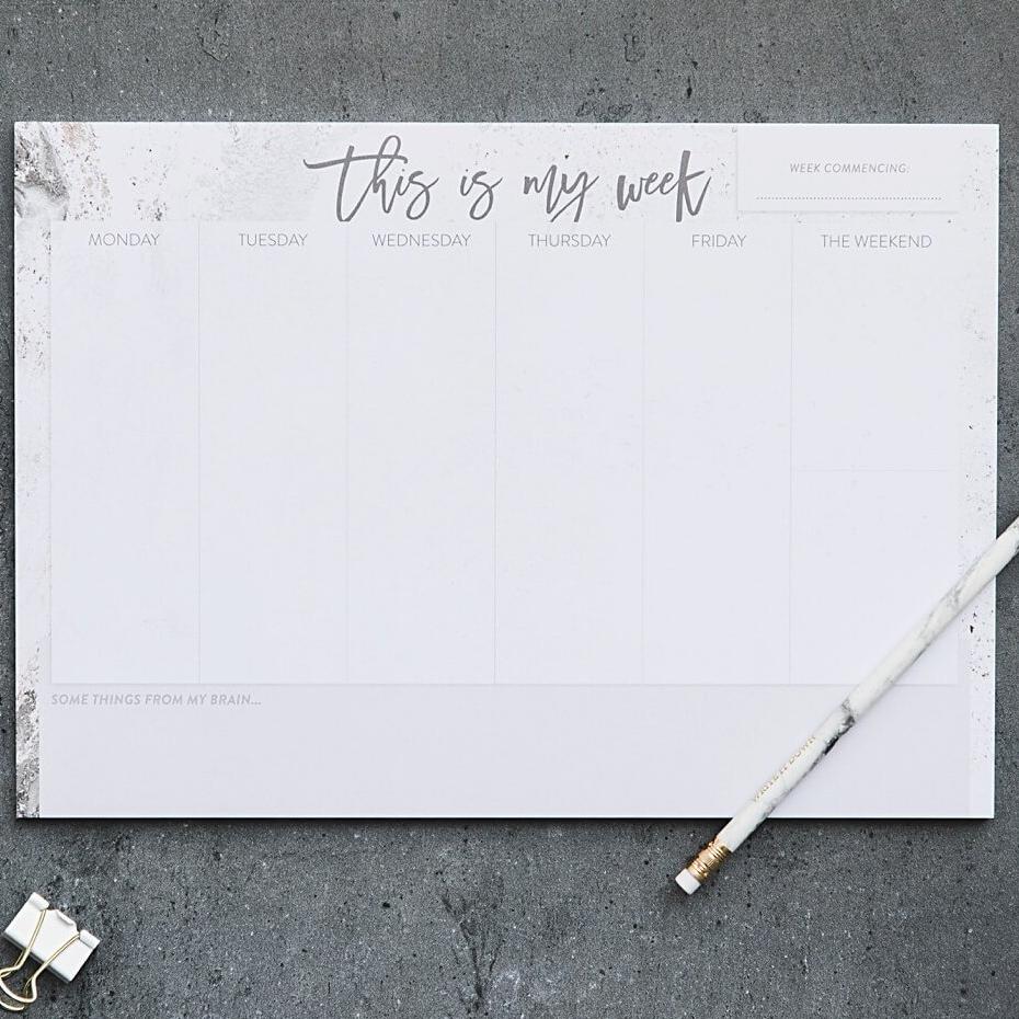 'This Is My Week' A4 Weekly Planner Desk Pad - I am Nat Ltd - Desk Pad
