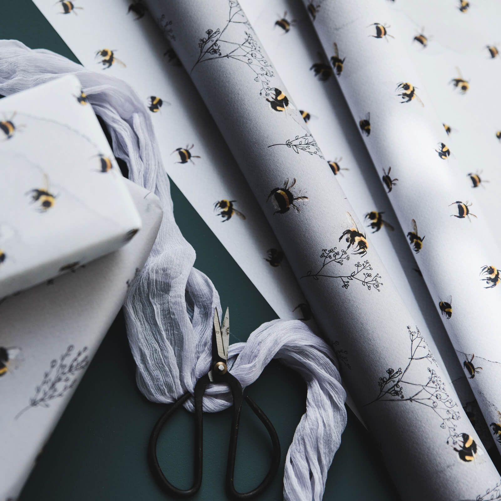 Watercolour Bumblebees Gift Wrap Set - I am Nat Ltd - Gift Wrap