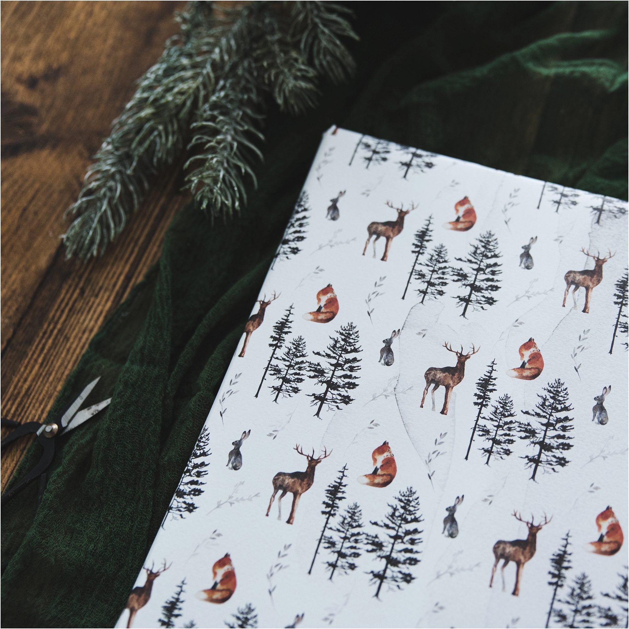 Watercolour Forest Animals Gift Wrap - I am Nat Ltd - Gift Wrap