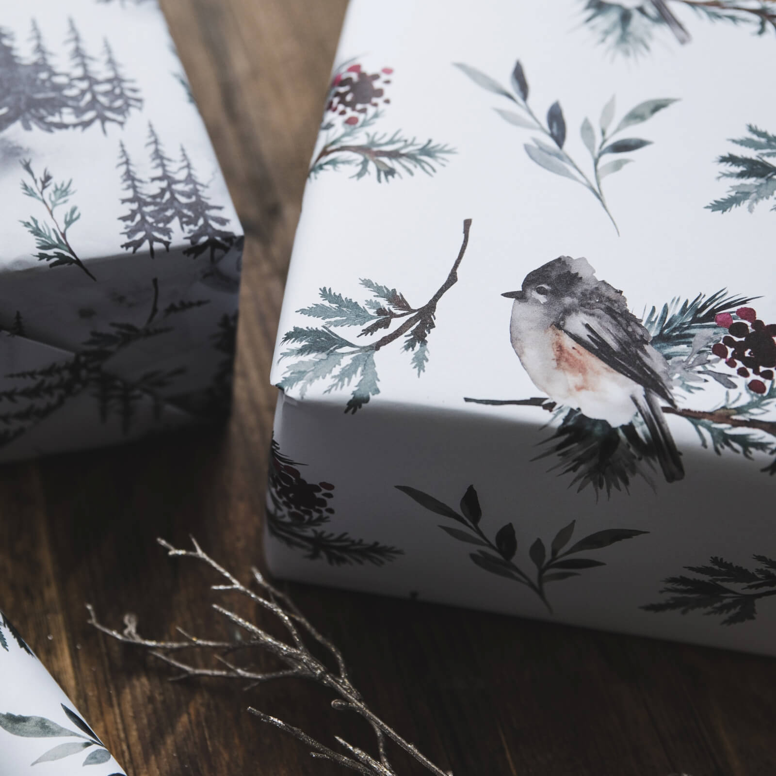 Watercolour Luxury Christmas Gift Wrap Set - I am Nat Ltd - Gift Wrap
