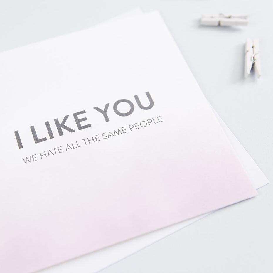 ‘We Hate All The Same People’ Funny Friendship Card - I am Nat Ltd - Greeting Card