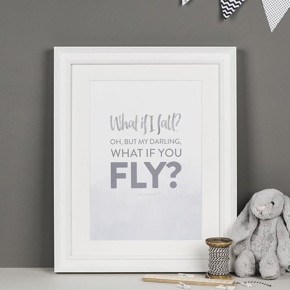 'What If I Fall?' Typographic Quote Print - I am Nat Ltd - Print