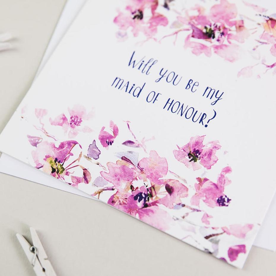 ‘Will You Be My Maid Of Honour’ Proposal Card - I am Nat Ltd - Greeting Card