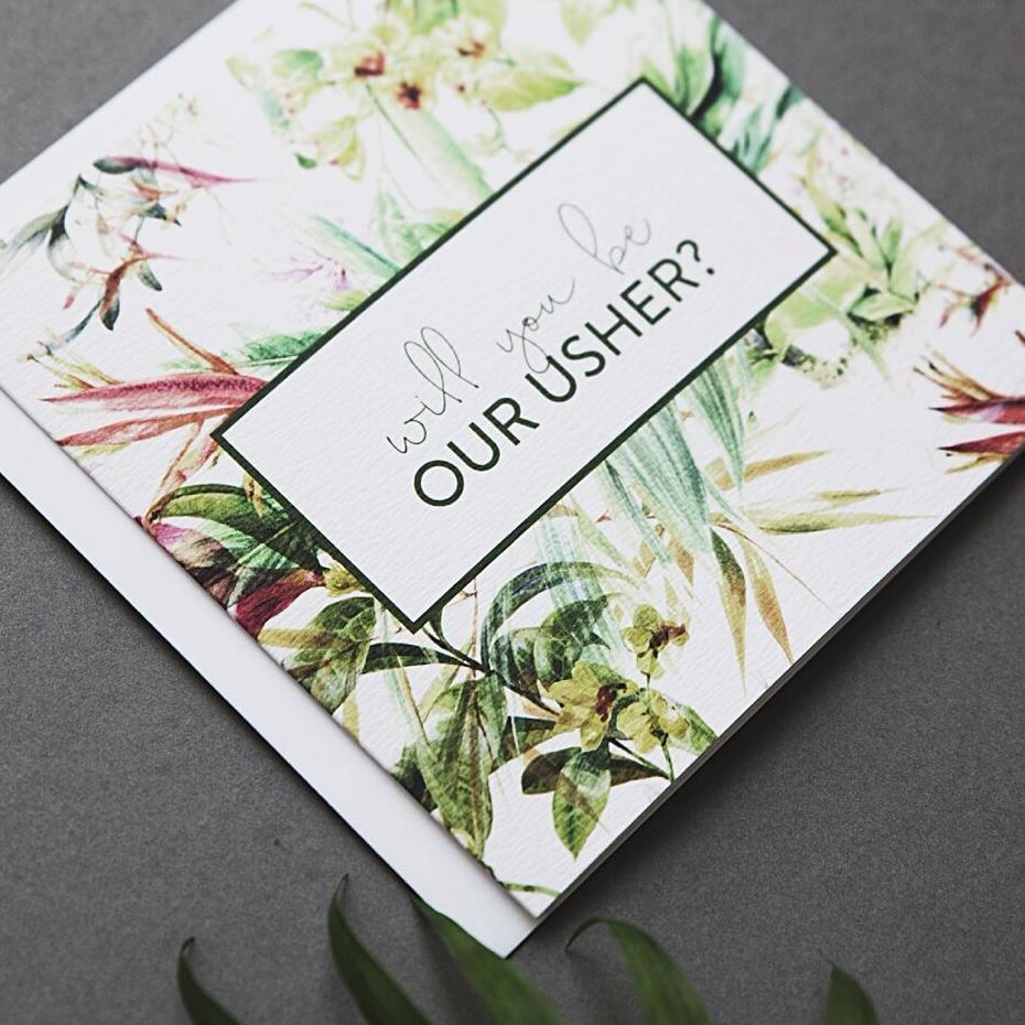 &#39;Will You Be Our Usher?’ Proposal Card - I am Nat Ltd - Greeting Card