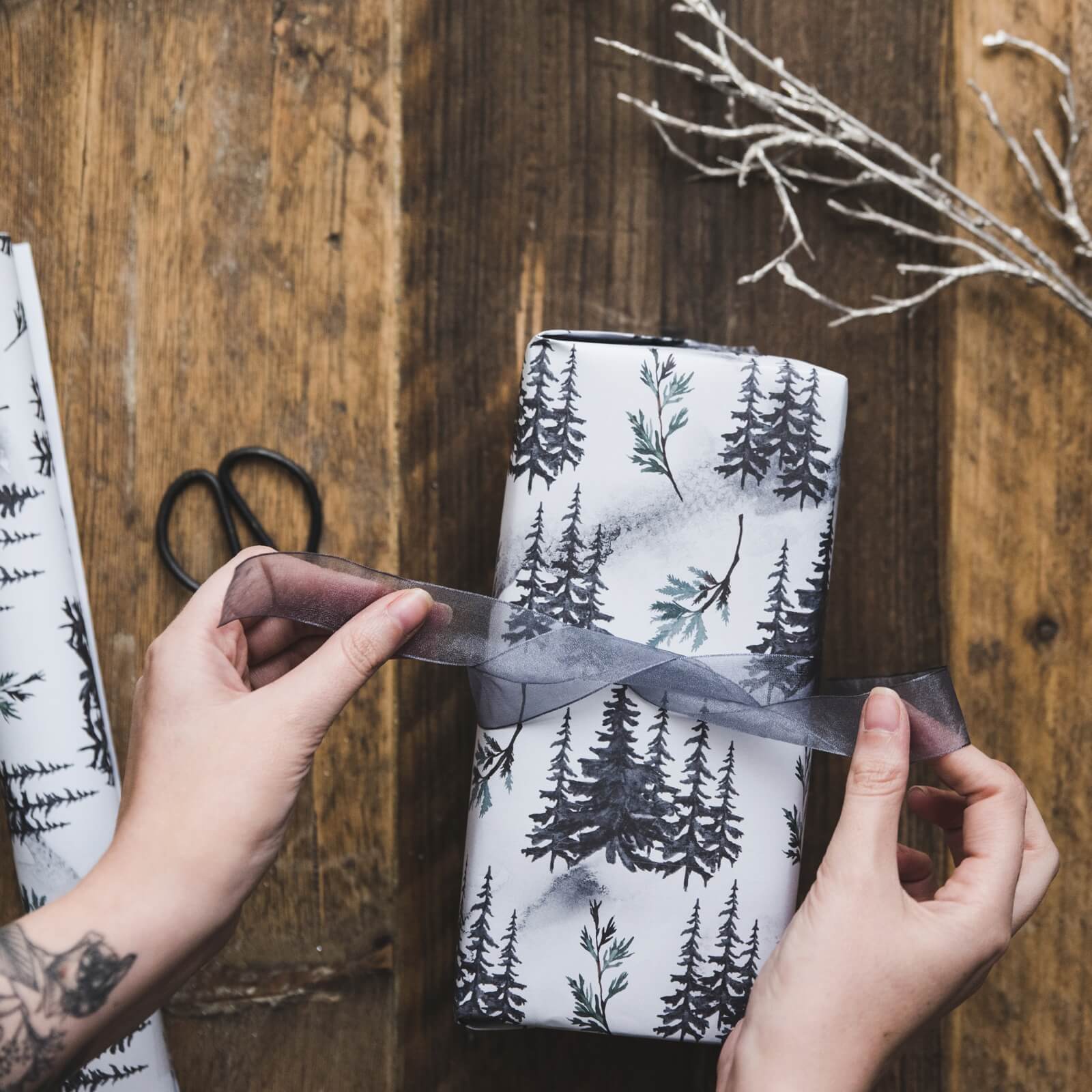 Winter Forest Christmas Gift Wrap - I am Nat Ltd - Gift Wrap