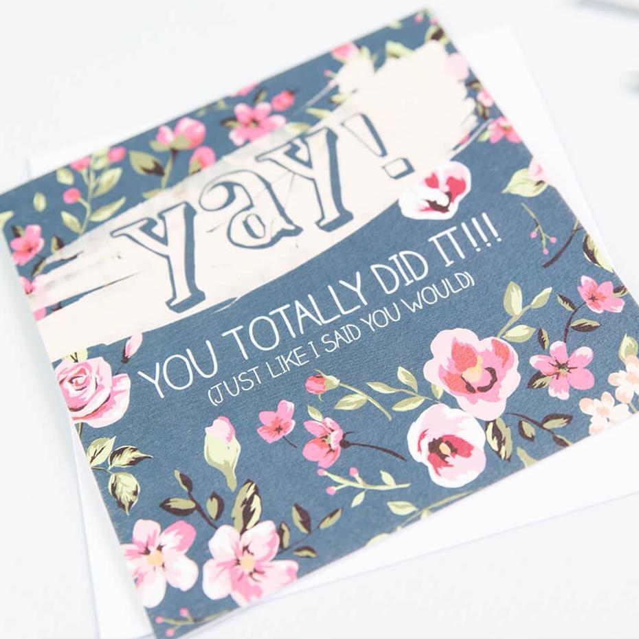 ‘Yay! You Totally Did It!’ Congratulations Card - I am Nat Ltd - Greeting Card