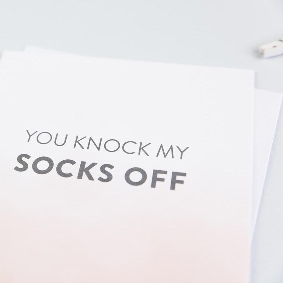 'You Knock My Socks Off’ Funny Anniversary Card - I am Nat Ltd - Greeting Card