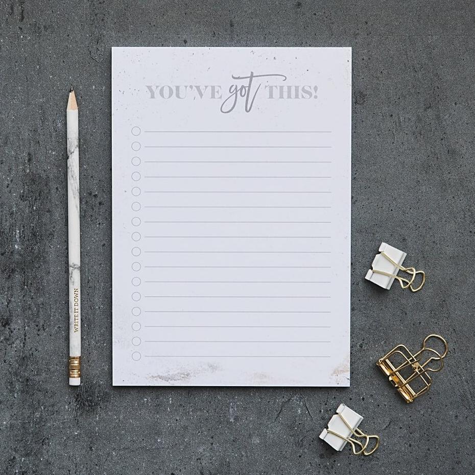 &#39;You&#39;ve Got This!&#39; A5 To Do List Notepad - I am Nat Ltd - Notepad