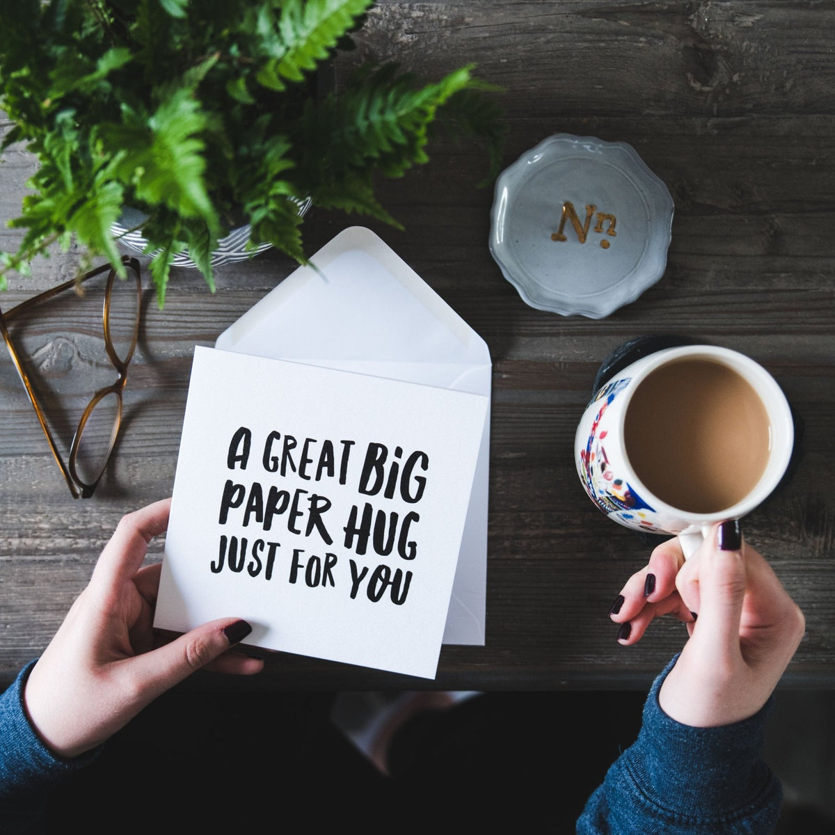 'A Great Big Paper Hug' Thinking of You Card - I am Nat Ltd