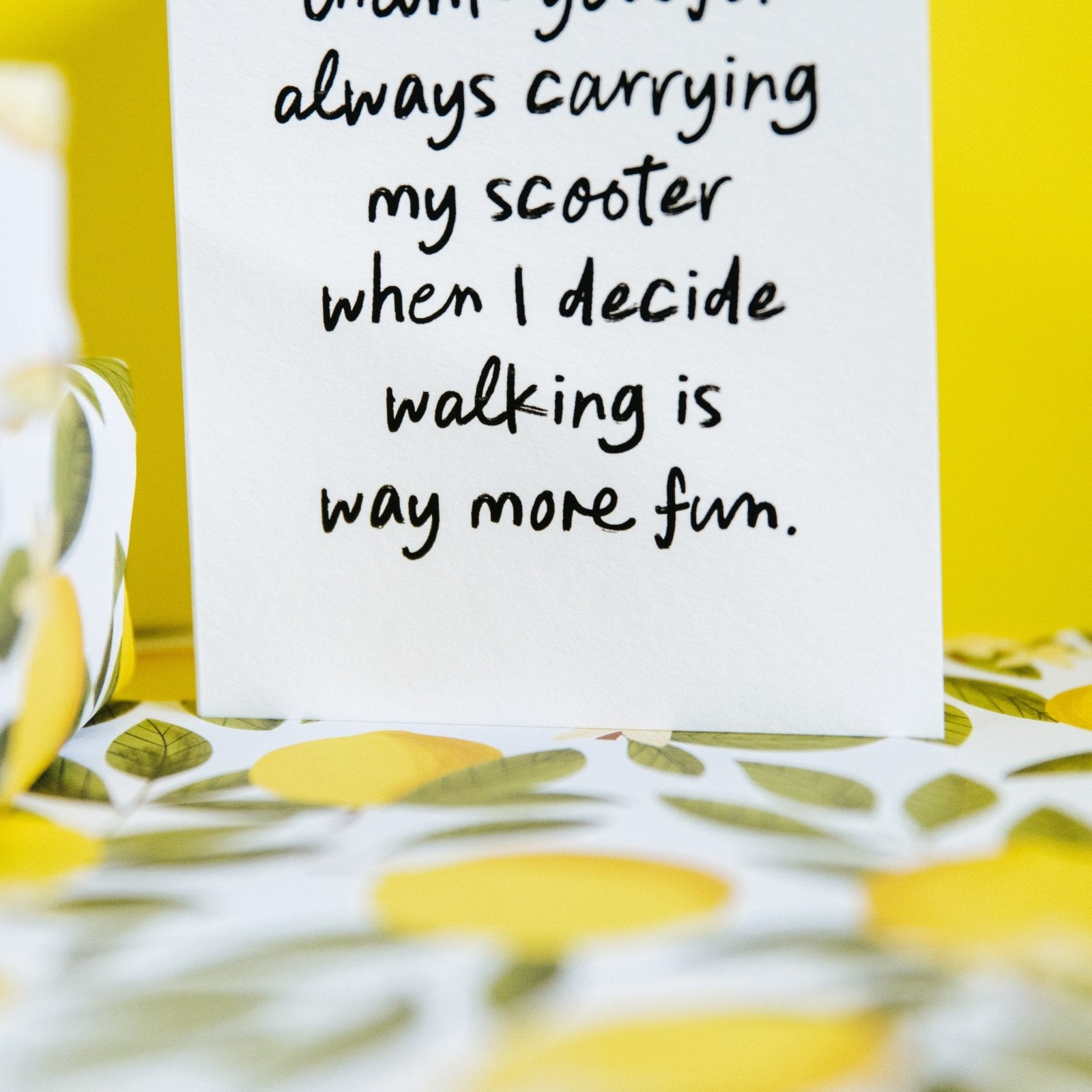 "Carrying My Scooter" Witty Personalised Card for Dad or Mum - I am Nat Ltd - Greeting Card