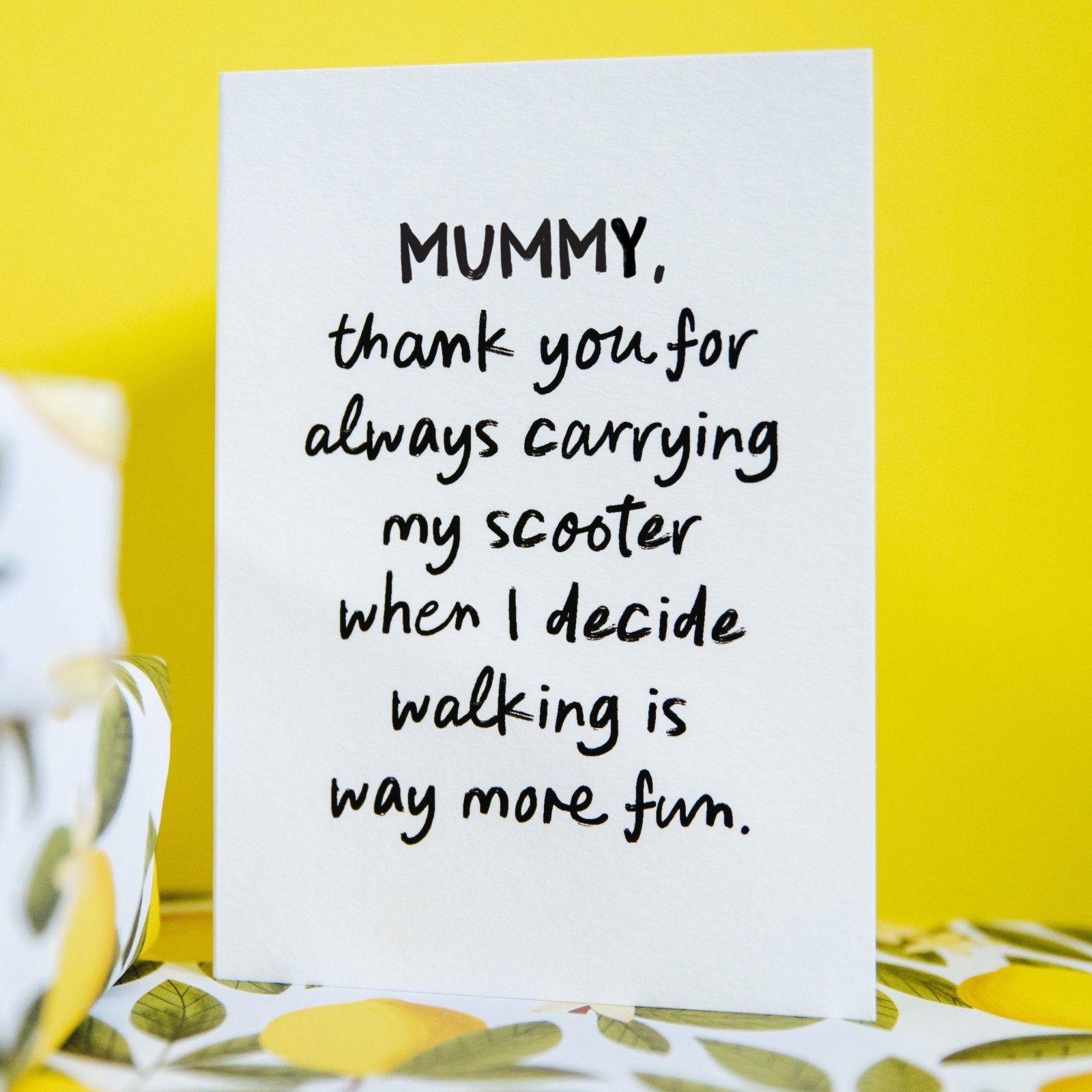"Carrying My Scooter" Witty Personalised Card for Dad or Mum - I am Nat Ltd - Greeting Card