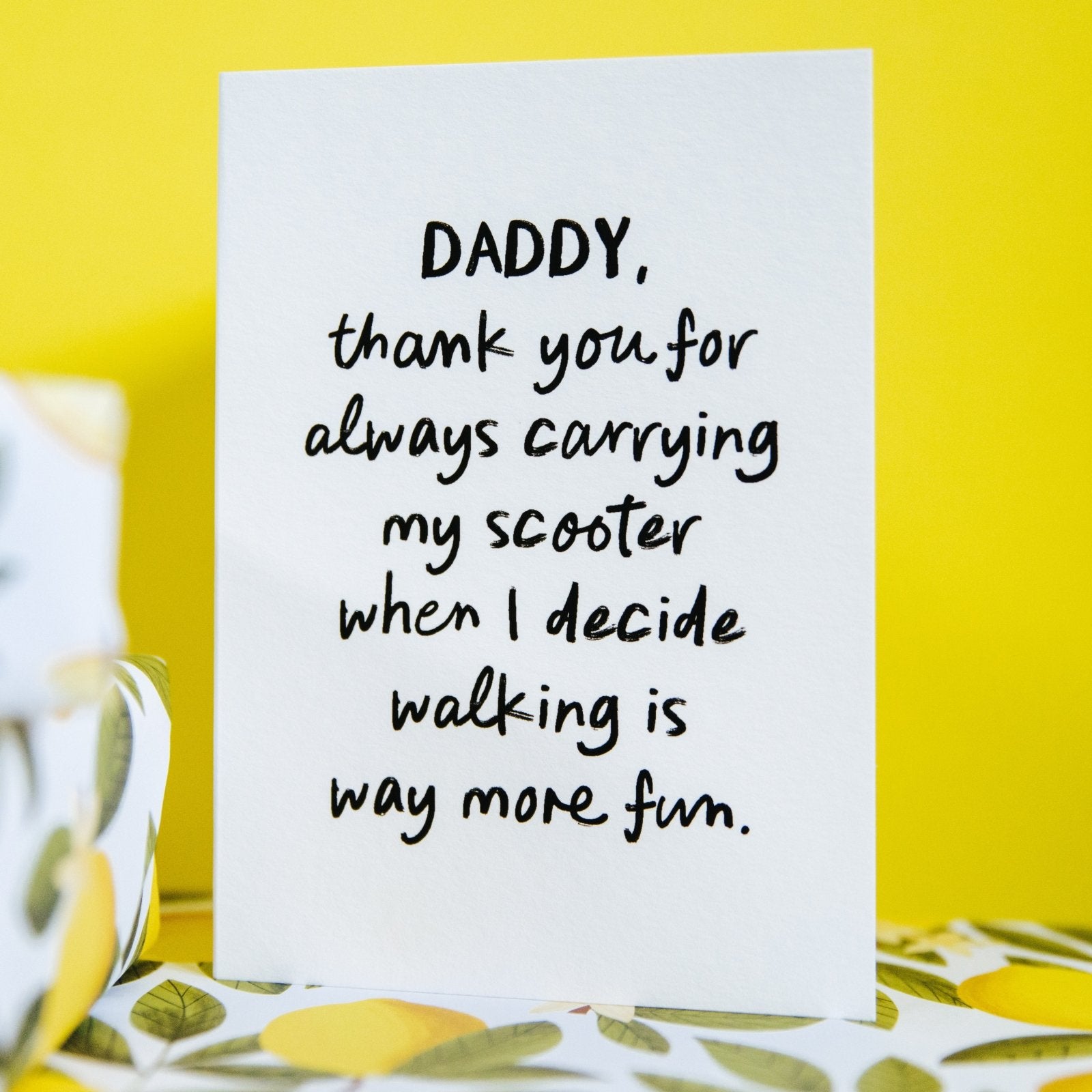 "Carrying My Scooter" Witty Personalised Card for Dad or Mum - I am Nat Ltd - Greeting Card