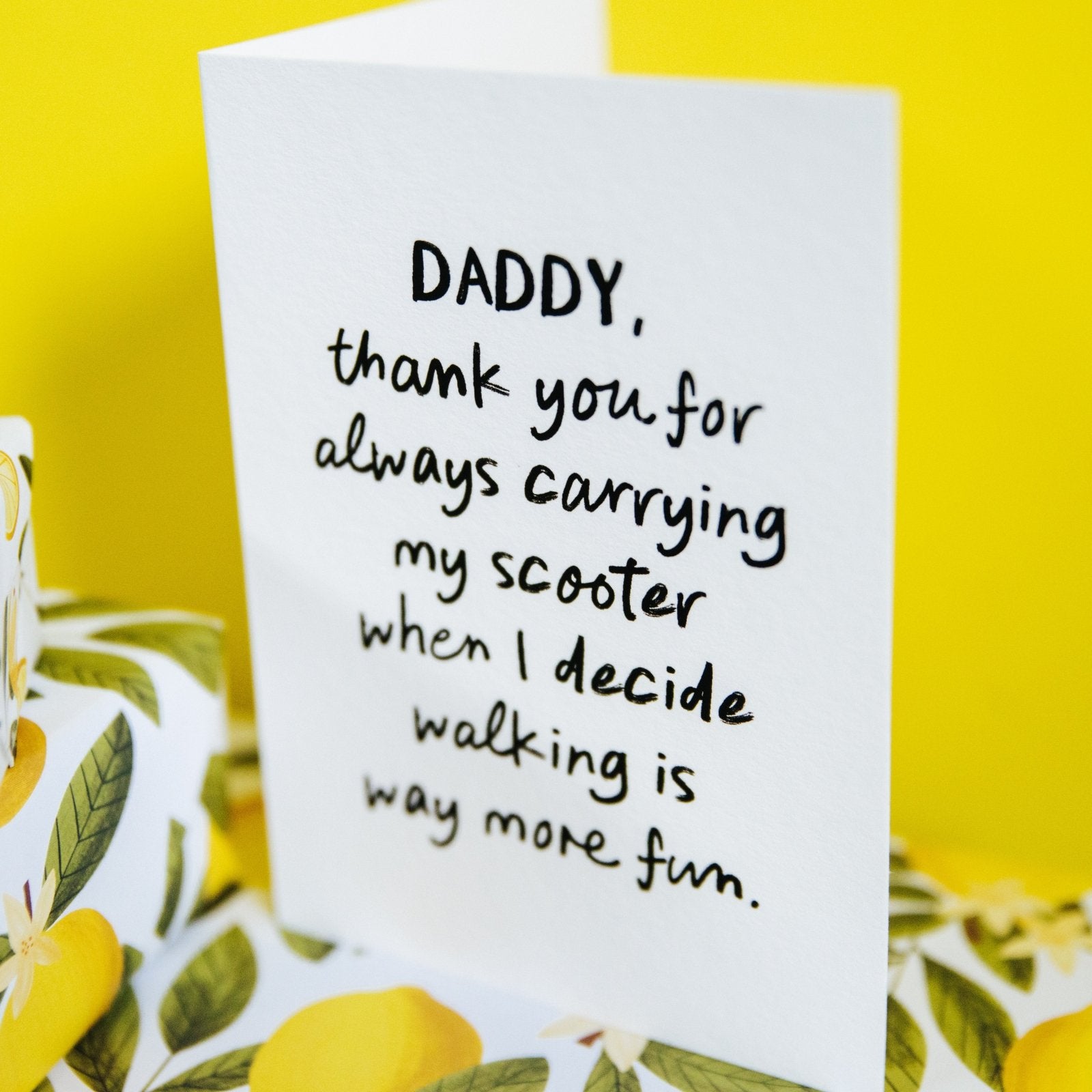 "Carrying My Scooter" Witty Personalised Card for Dad or Mum - I am Nat Ltd - Greeting Card