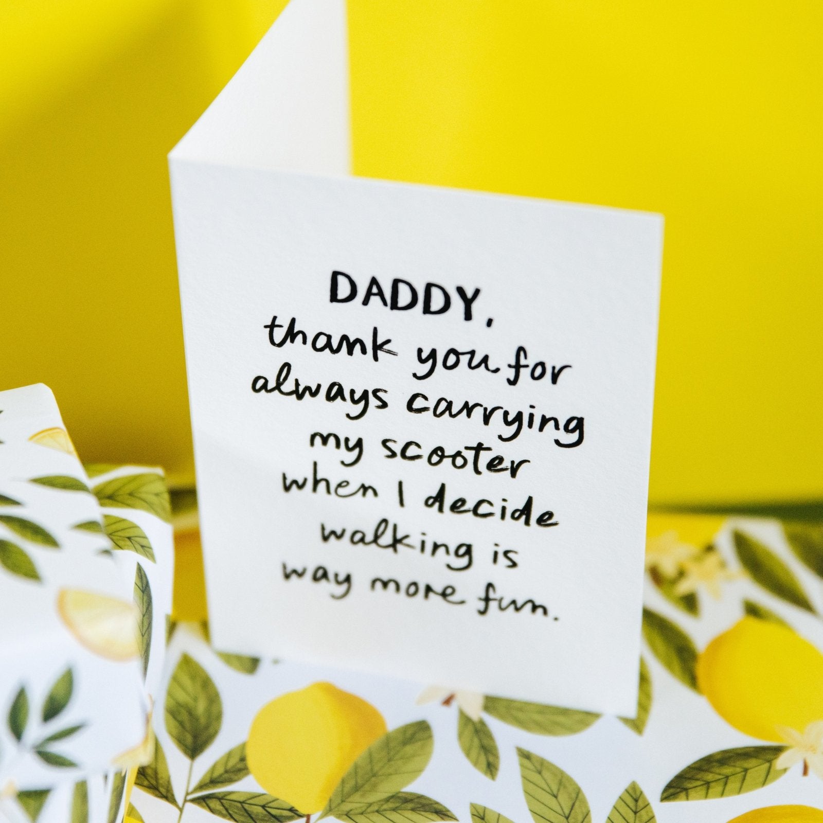"Carrying My Scooter" Witty Personalised Card for Dad or Mum - I am Nat Ltd - Greeting Card