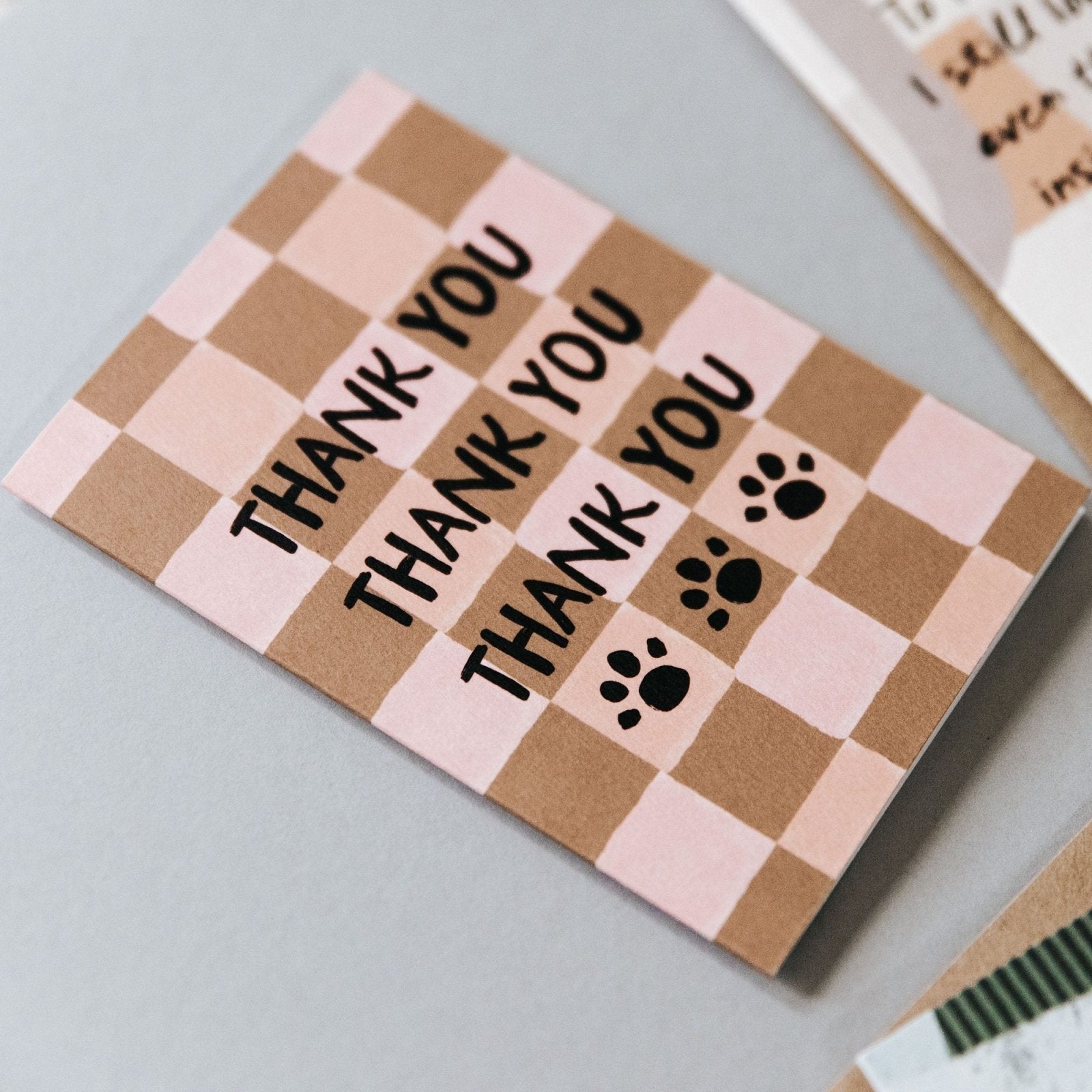Dog or Cat Paw Print Thank You Card - I am Nat Ltd - Greeting Card