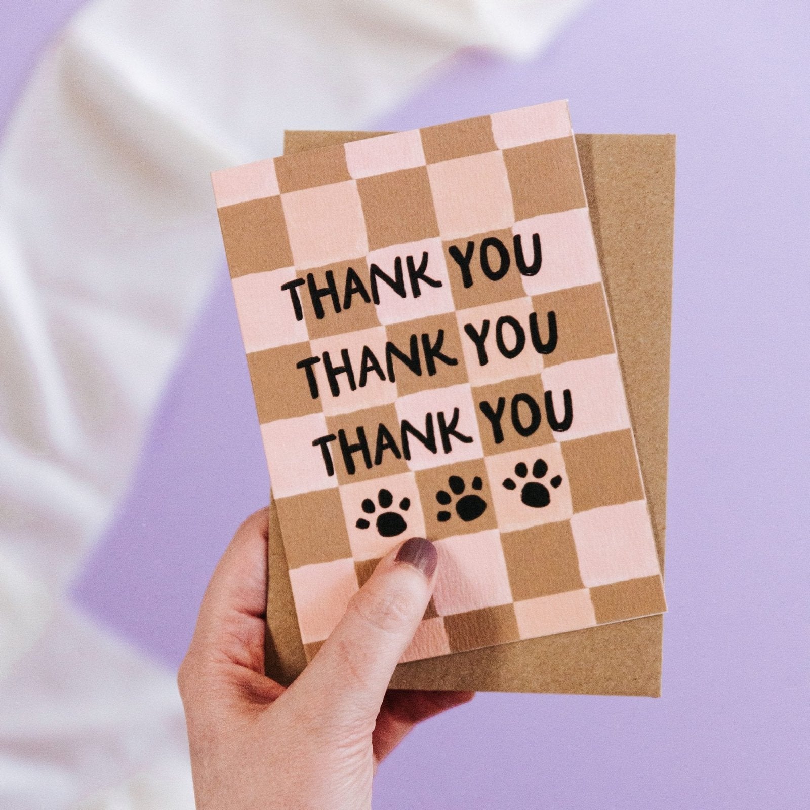 Dog or Cat Paw Print Thank You Card - I am Nat Ltd - Greeting Card