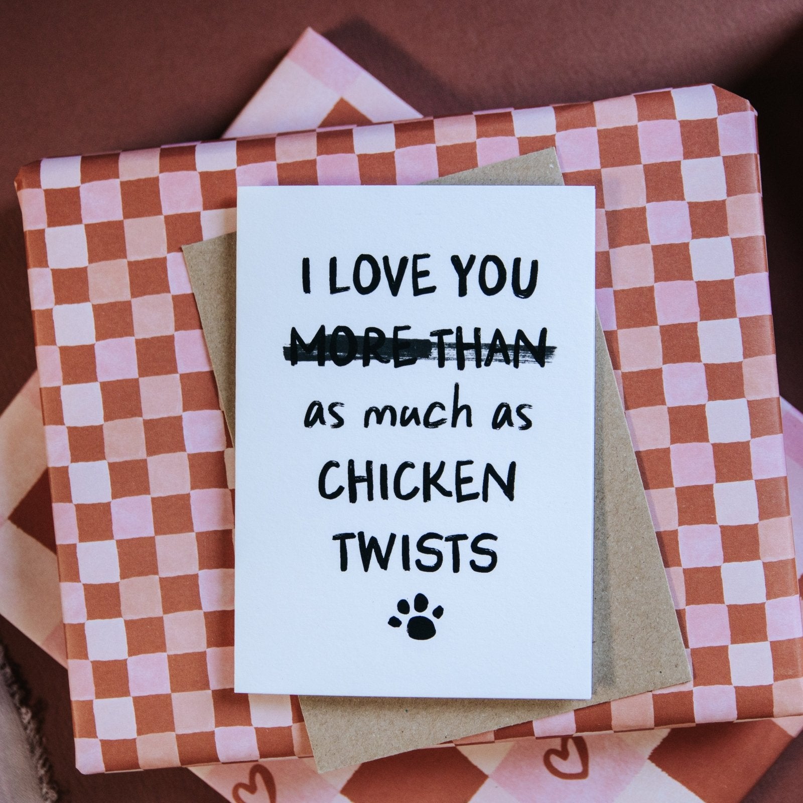 Funny ‘I Love You More Than’ Personalised Card From The Dog Or Cat - I am Nat Ltd - Greeting Card
