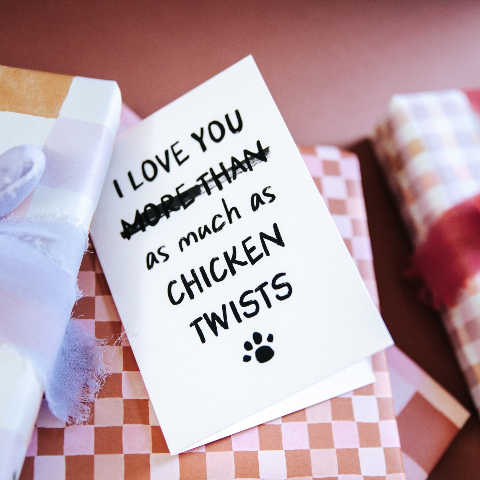 Funny ‘I Love You More Than’ Personalised Card From The Dog Or Cat - I am Nat Ltd - Greeting Card