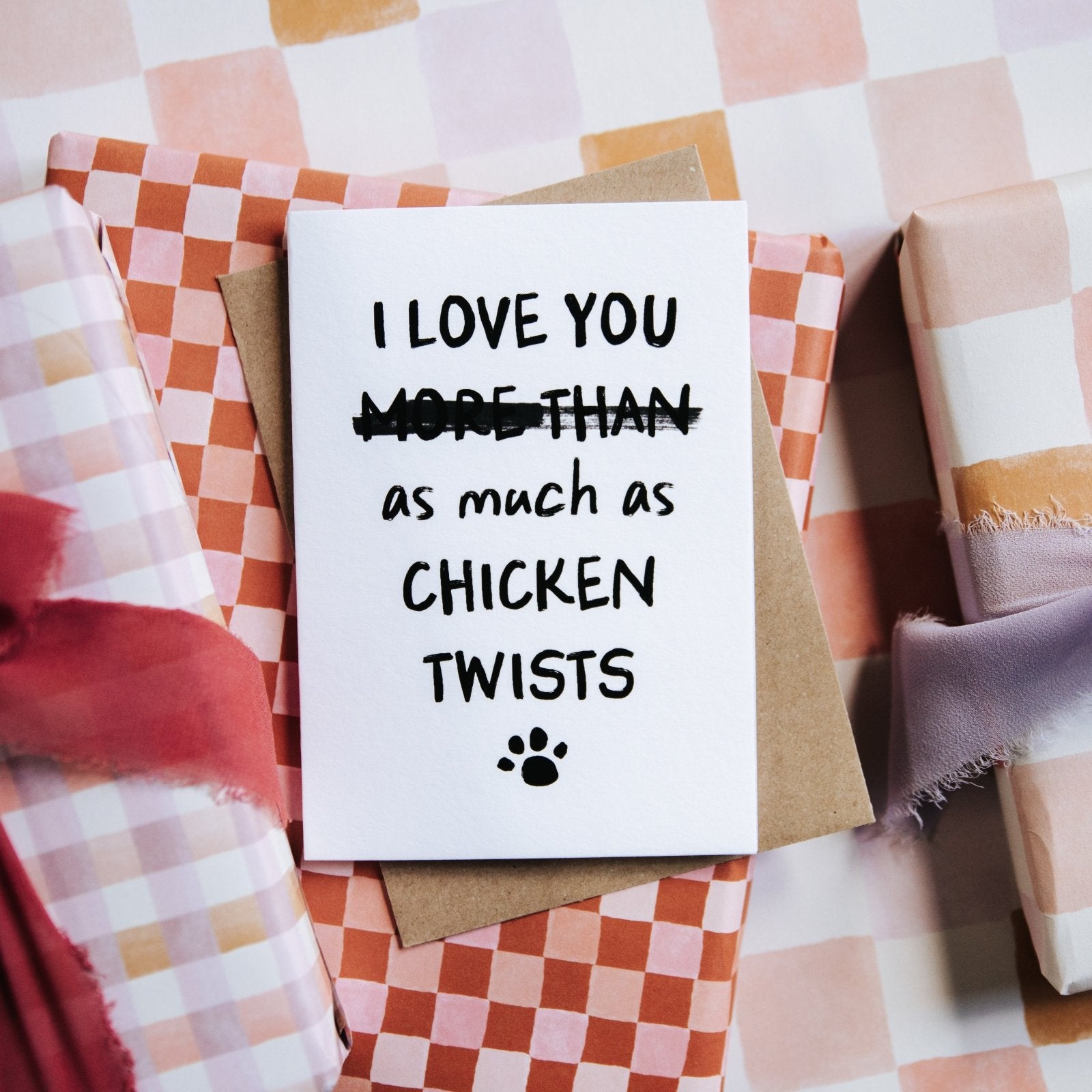 Funny ‘I Love You More Than’ Personalised Card From The Dog Or Cat - I am Nat Ltd - Greeting Card