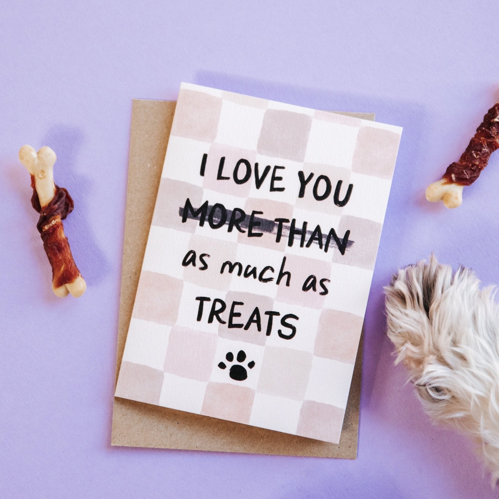 Funny Love Card from the Dog - More Than Treats - I am Nat Ltd - Greeting Card