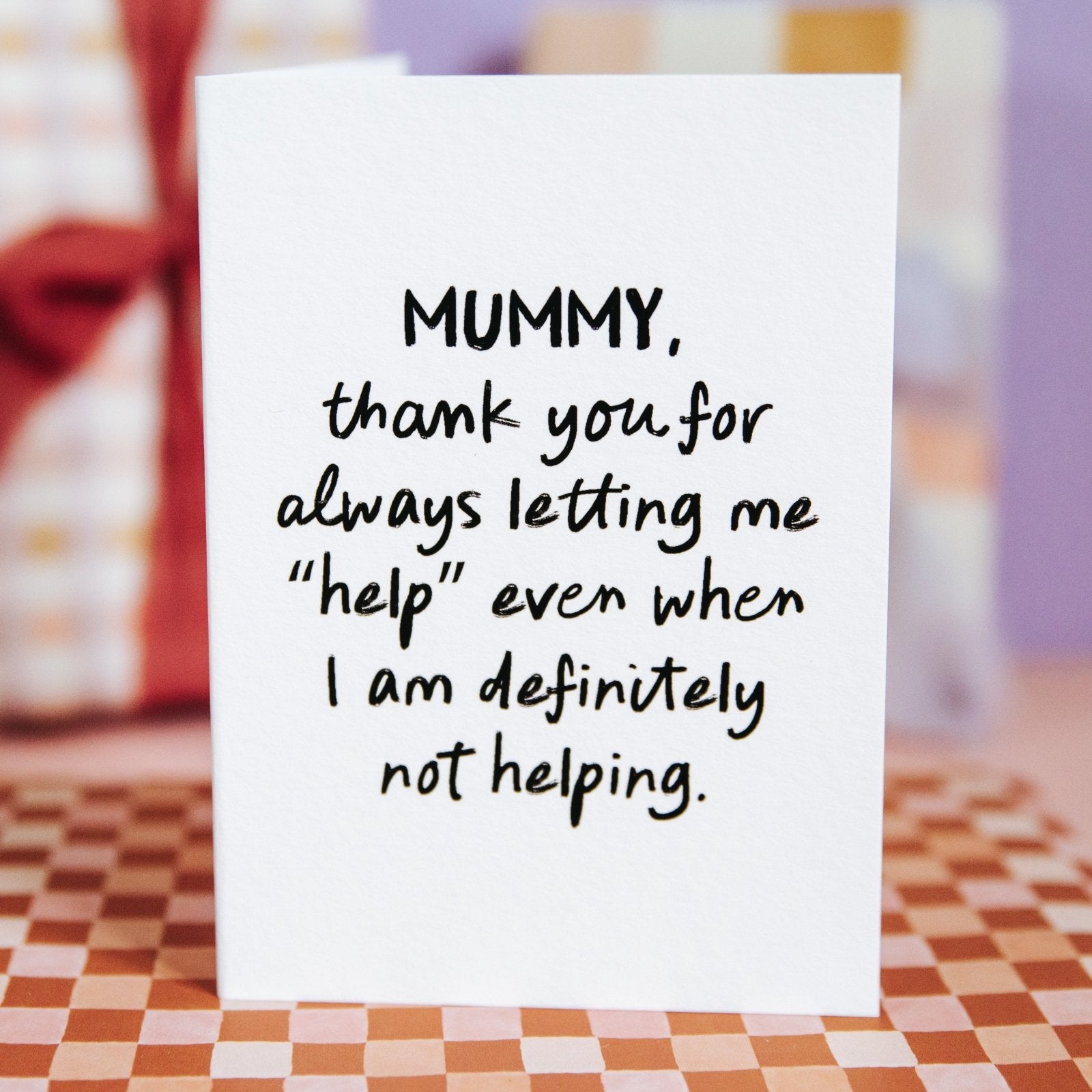 Funny Personalised “Letting Me Help” Card for Mother's or Father's Day - I am Nat Ltd - Greeting Card