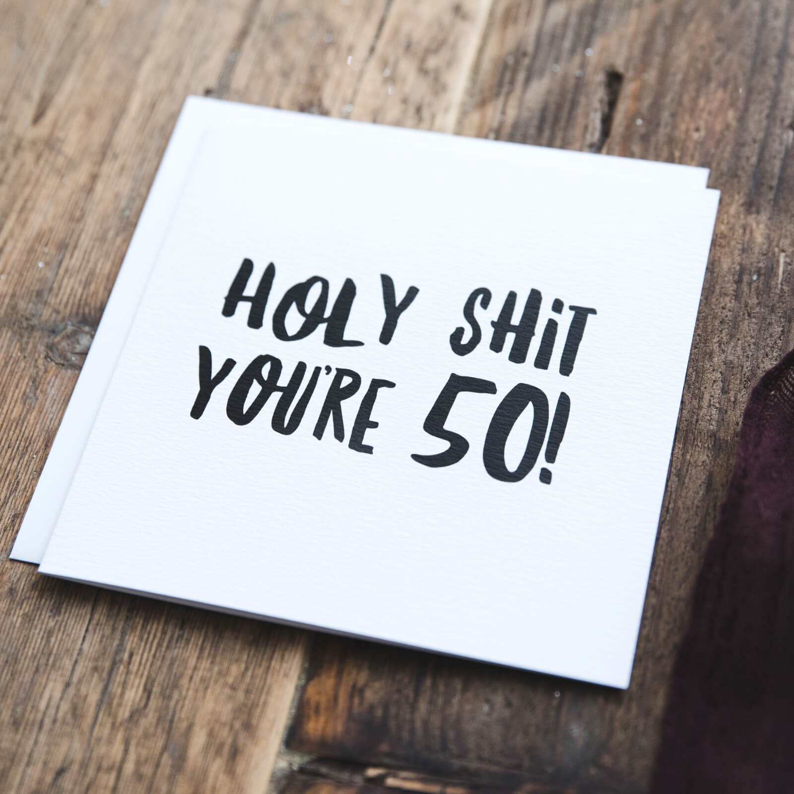 Holy Shit You're 50! Funny 50th Milestone Birthday Card - I am Nat Ltd - Greeting Card