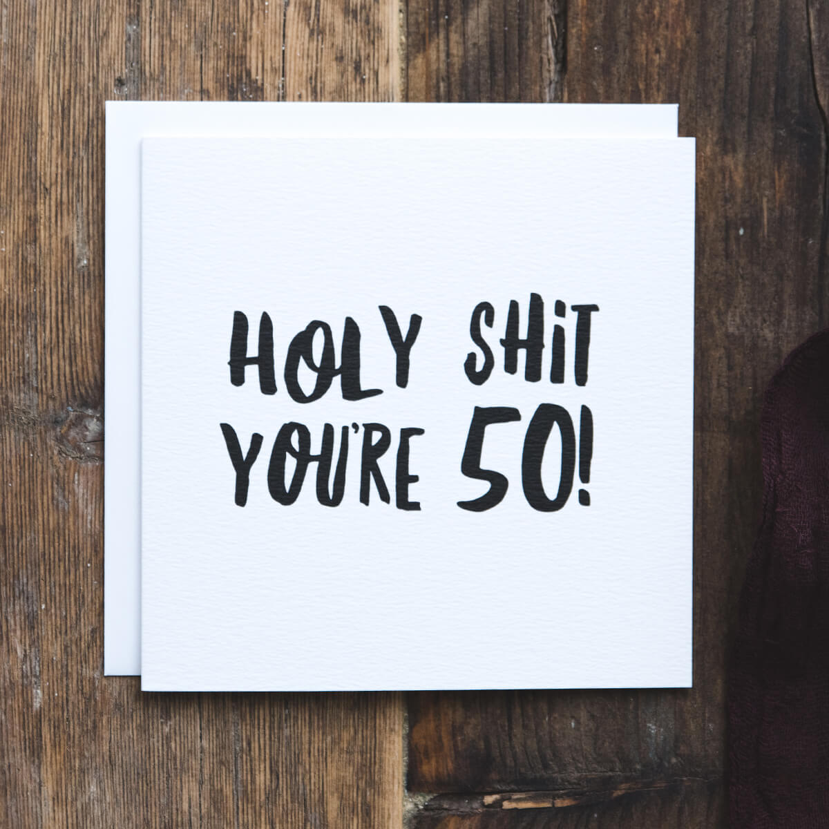 Holy Shit You're 50! Funny 50th Milestone Birthday Card - I am Nat Ltd - Greeting Card