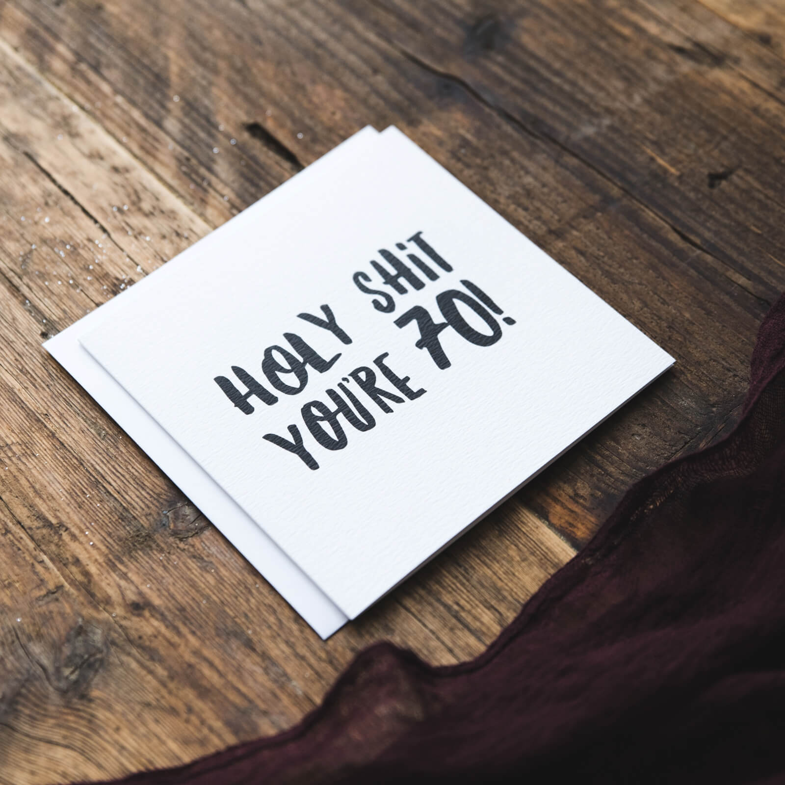 Holy Shit You're 70! Funny 70th Milestone Birthday Card - I am Nat Ltd - Greeting Card