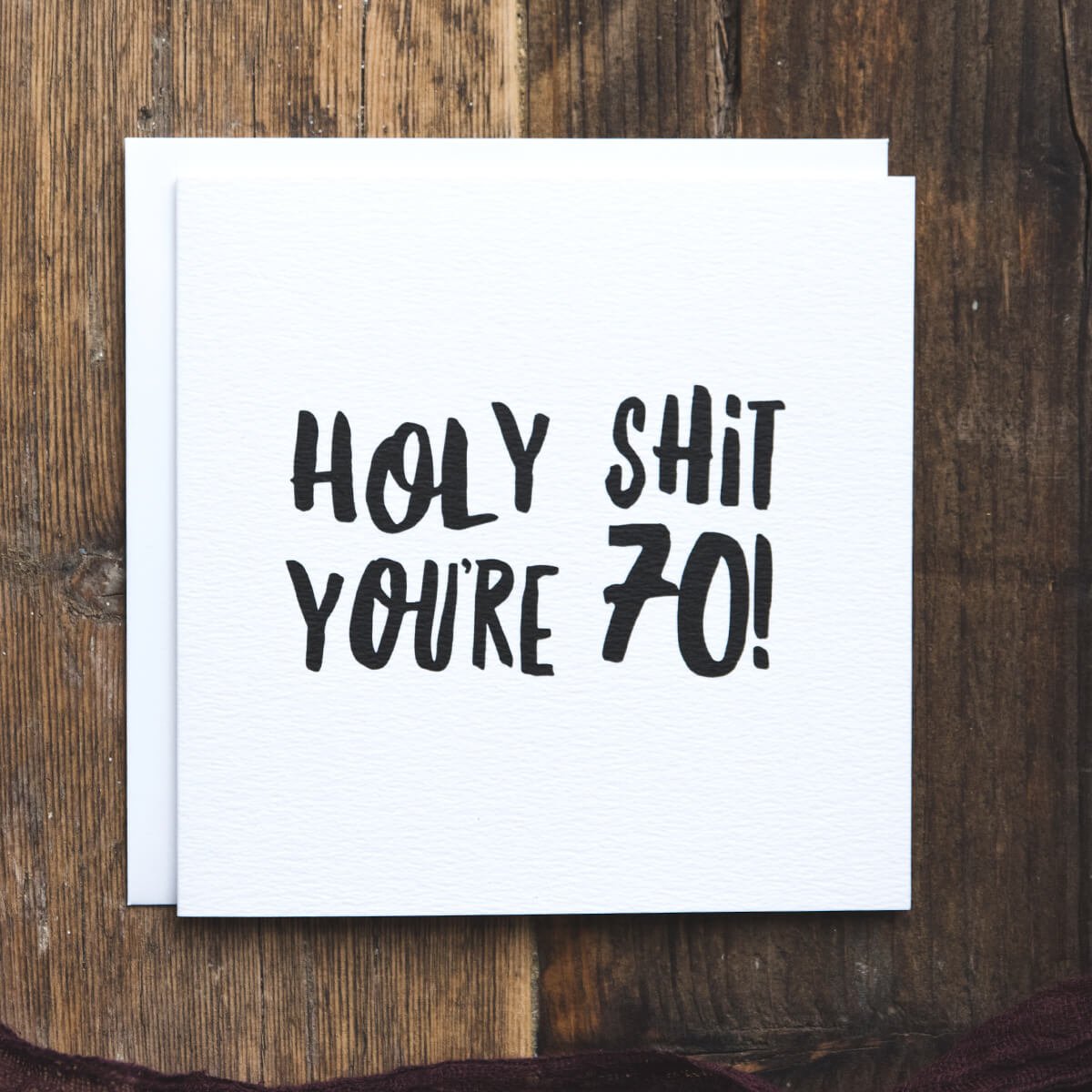 Holy Shit You're 70! Funny 70th Milestone Birthday Card - I am Nat Ltd - Greeting Card