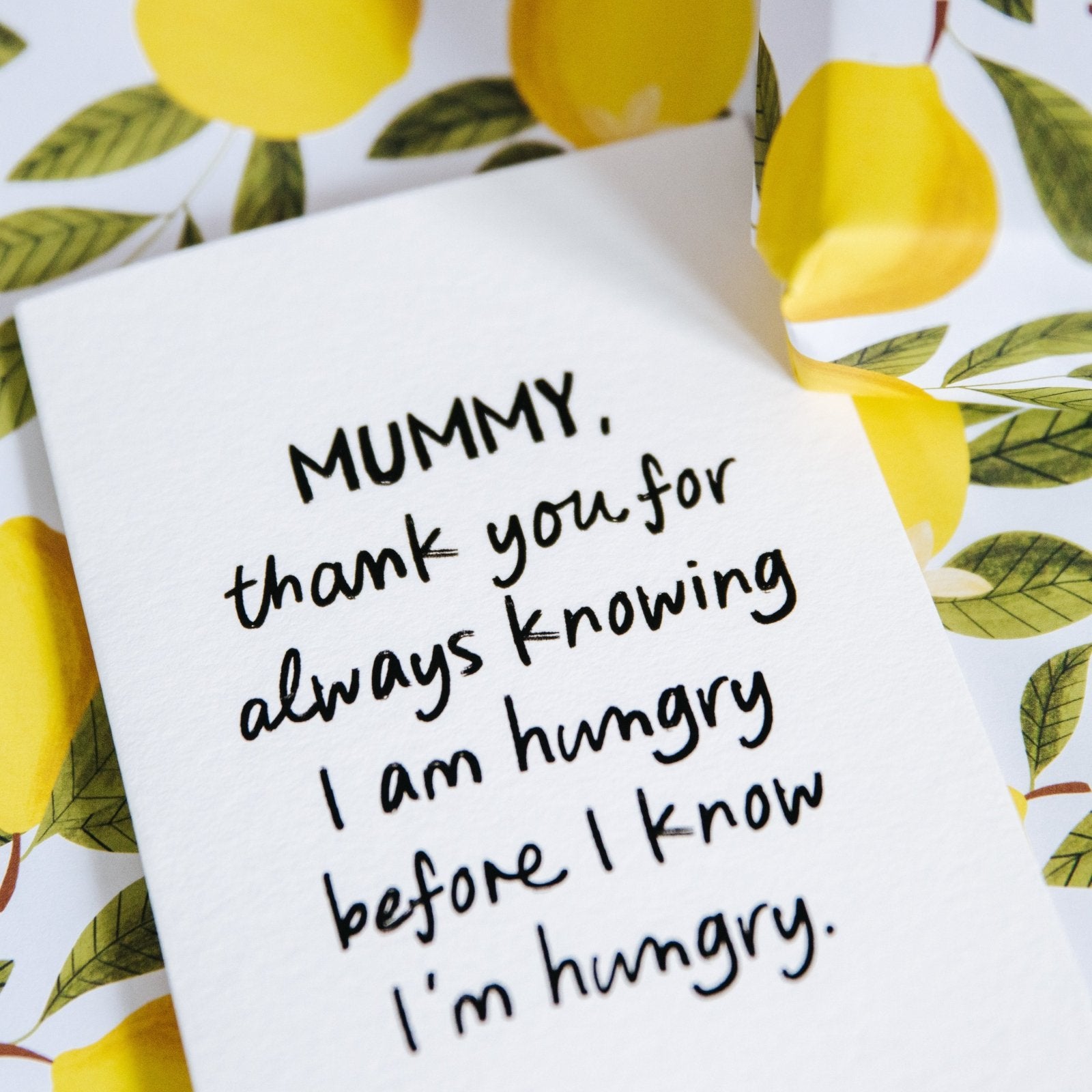 "Knowing I'm Hungry" Relatable Personalised Parent Card - I am Nat Ltd - Greeting Card