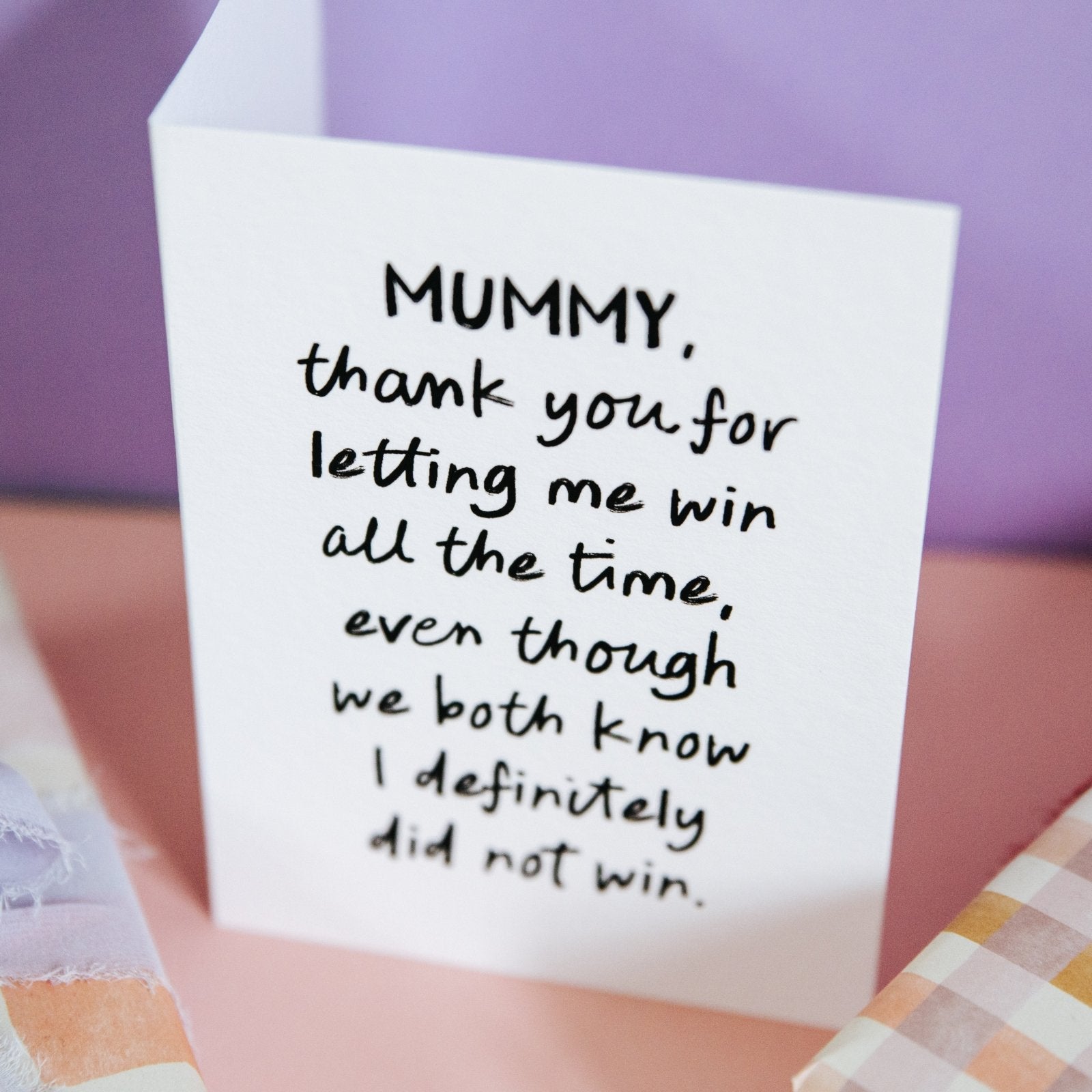 “Letting Me Win” Personalised Mummy or Daddy Card - I am Nat Ltd - Greeting Card