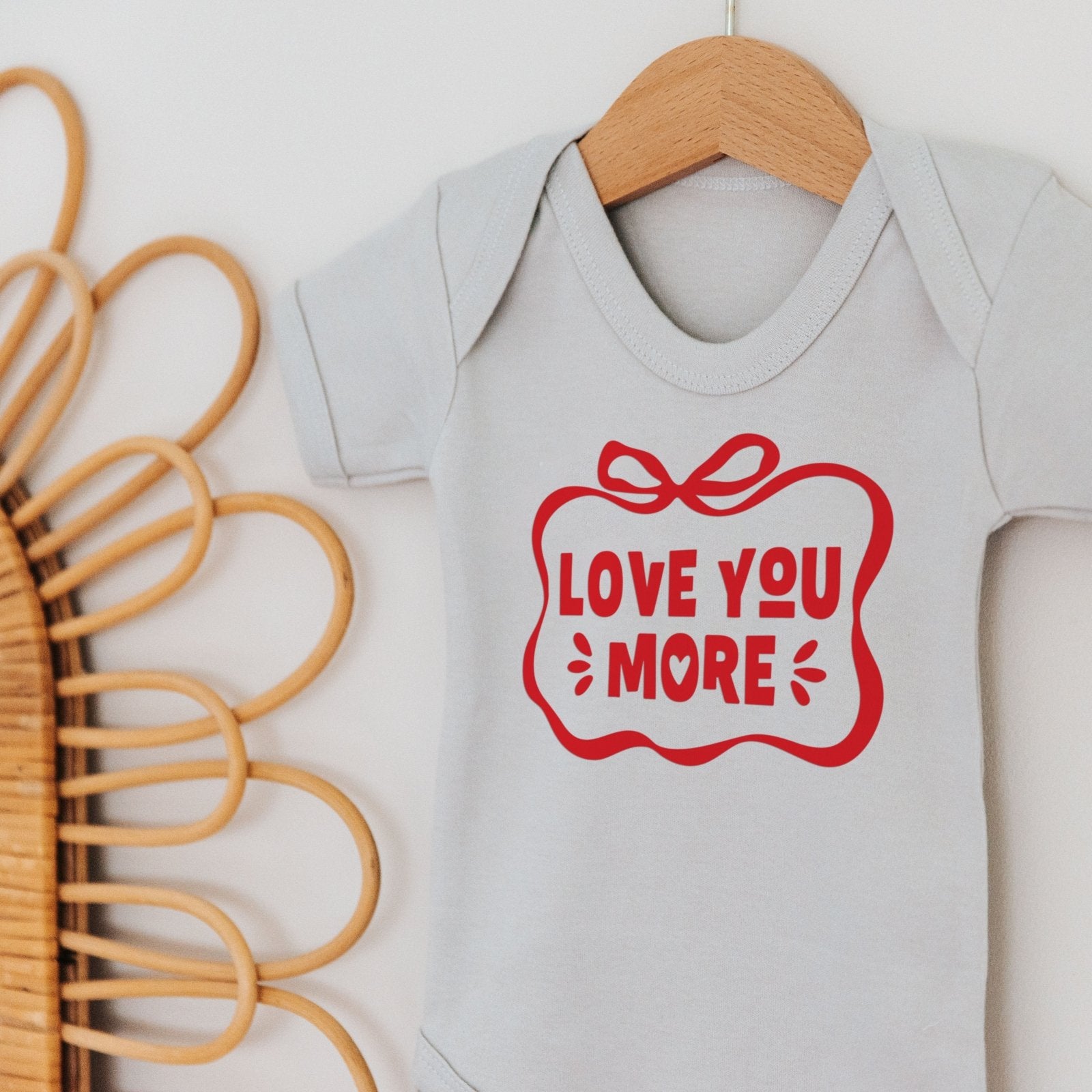 Love You More Bow Design Babygrow - I am Nat Ltd - Babygrow