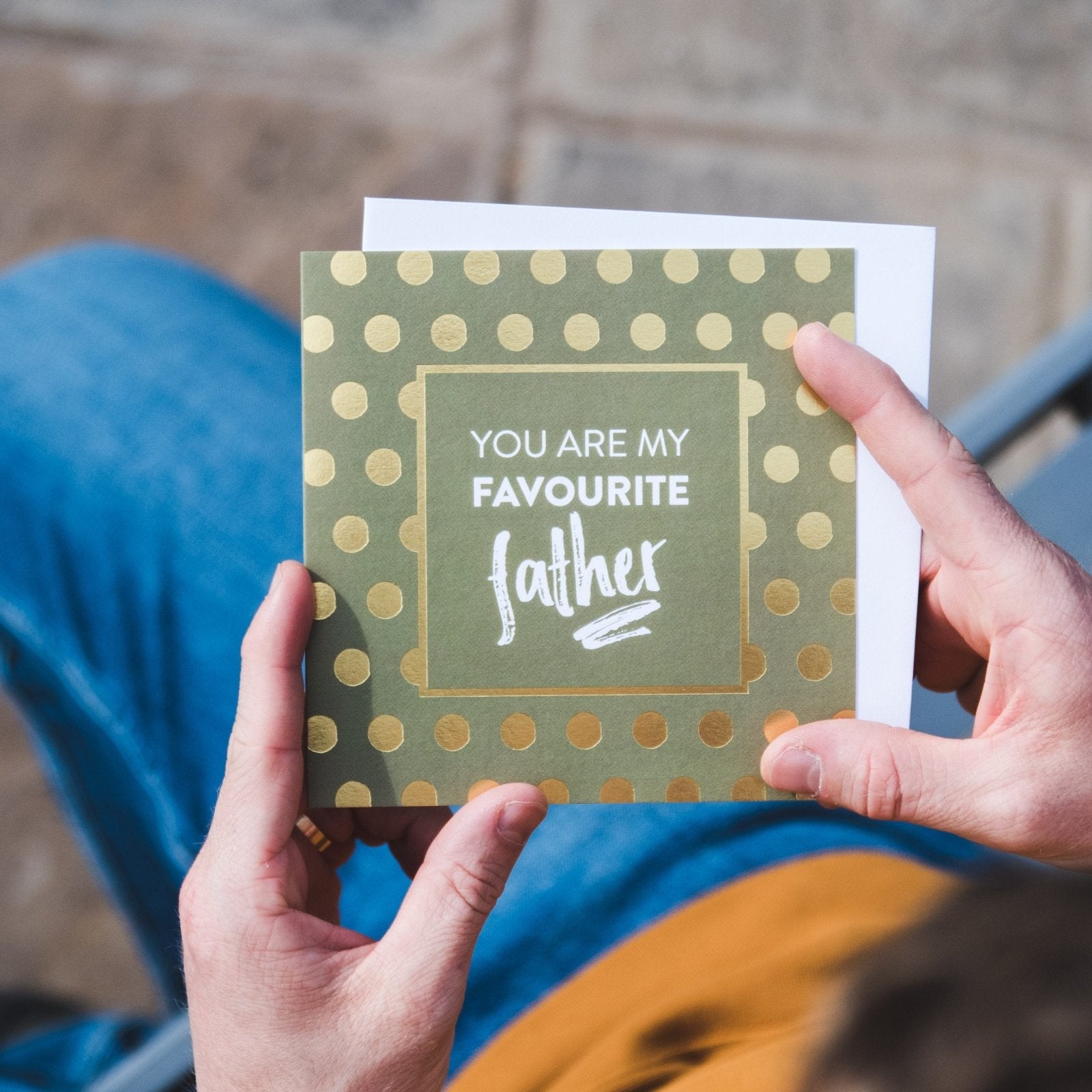 'My Favourite Father' Gold Foil Father's Day Card - I am Nat Ltd - Greeting Card