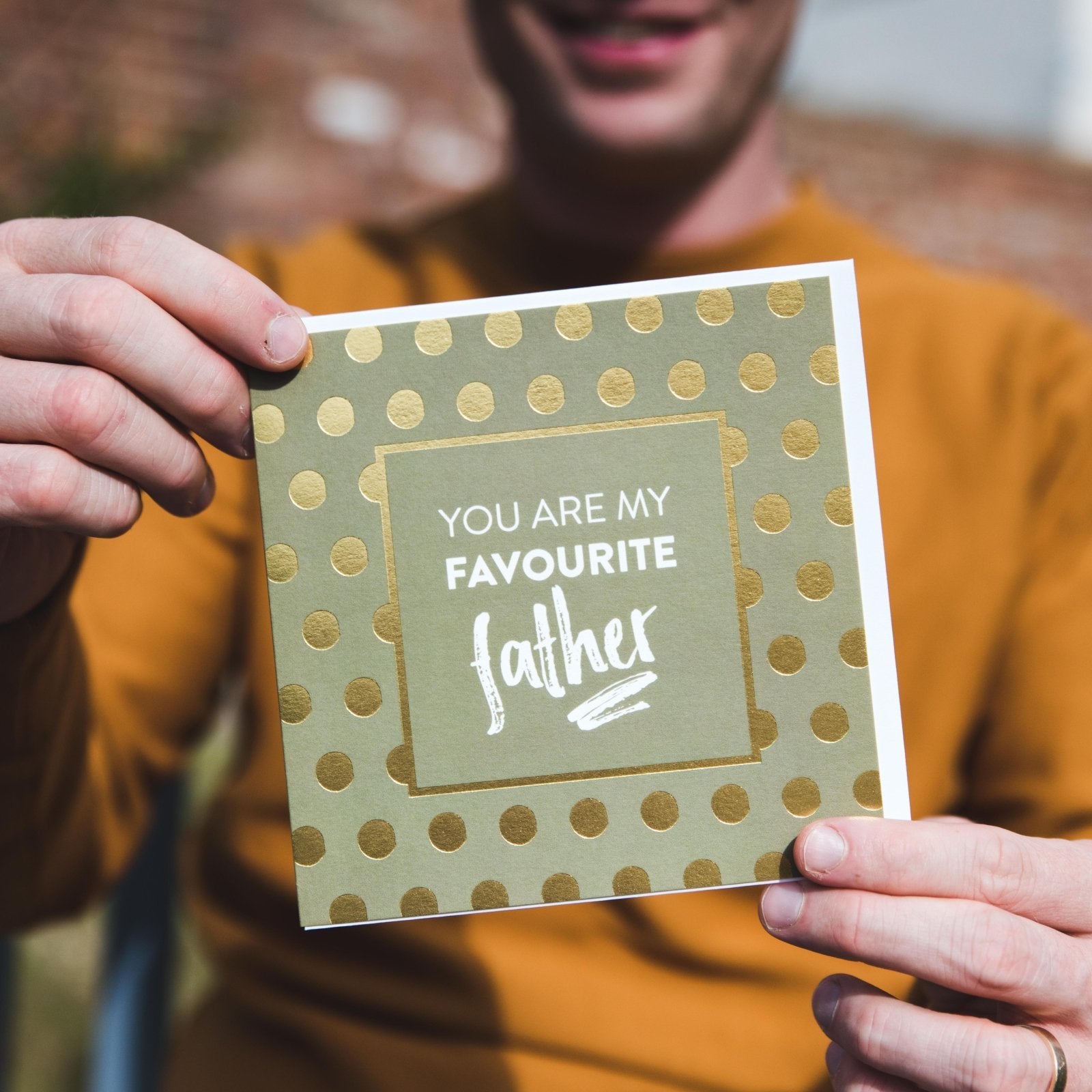 'My Favourite Father' Gold Foil Father's Day Card - I am Nat Ltd - Greeting Card