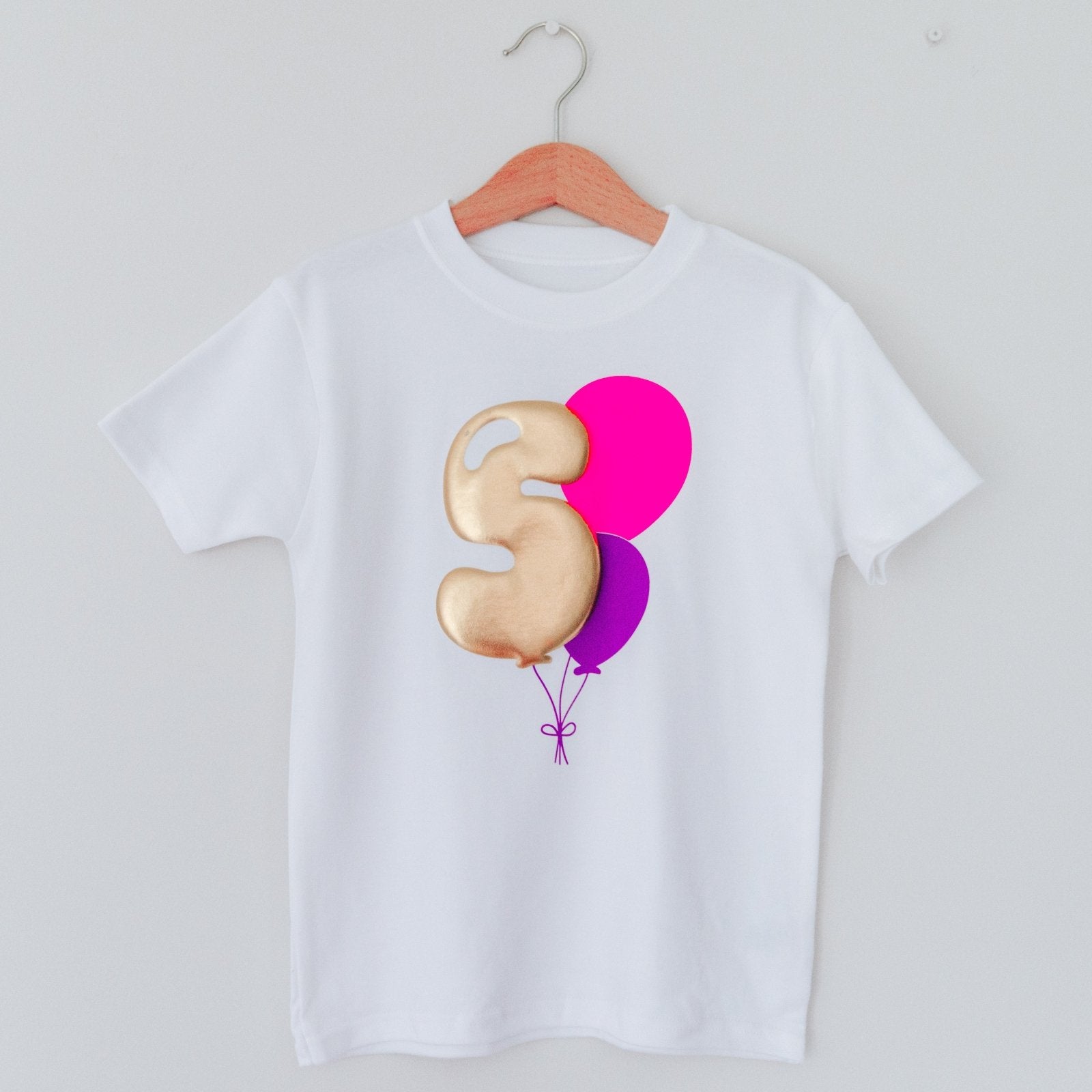 Number Balloon Children's Birthday T-Shirt - I am Nat Ltd - Children's T-Shirt