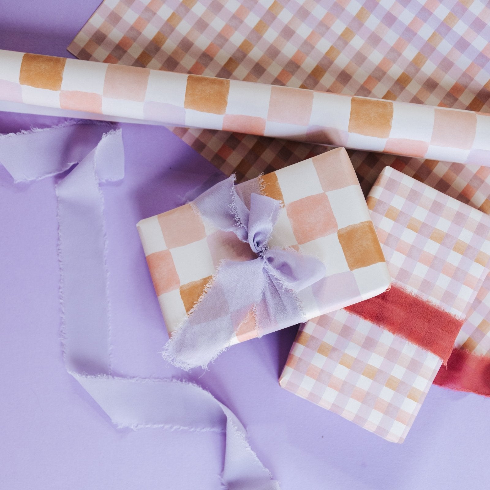 Pastel Chequerboard and Gingham Gift Wrap Set - I am Nat Ltd - Gift Wrap