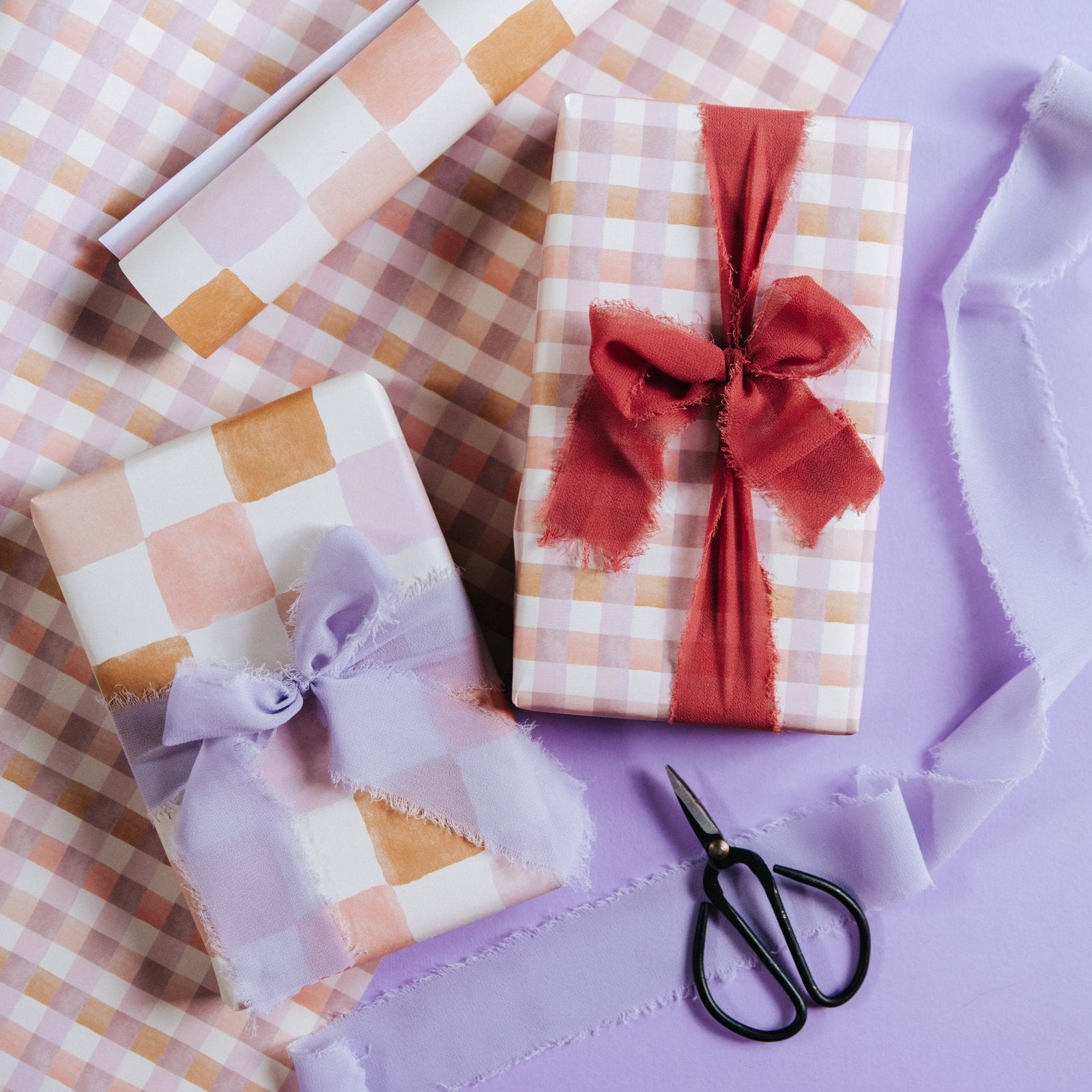 Pastel Chequerboard and Gingham Gift Wrap Set - I am Nat Ltd - Gift Wrap