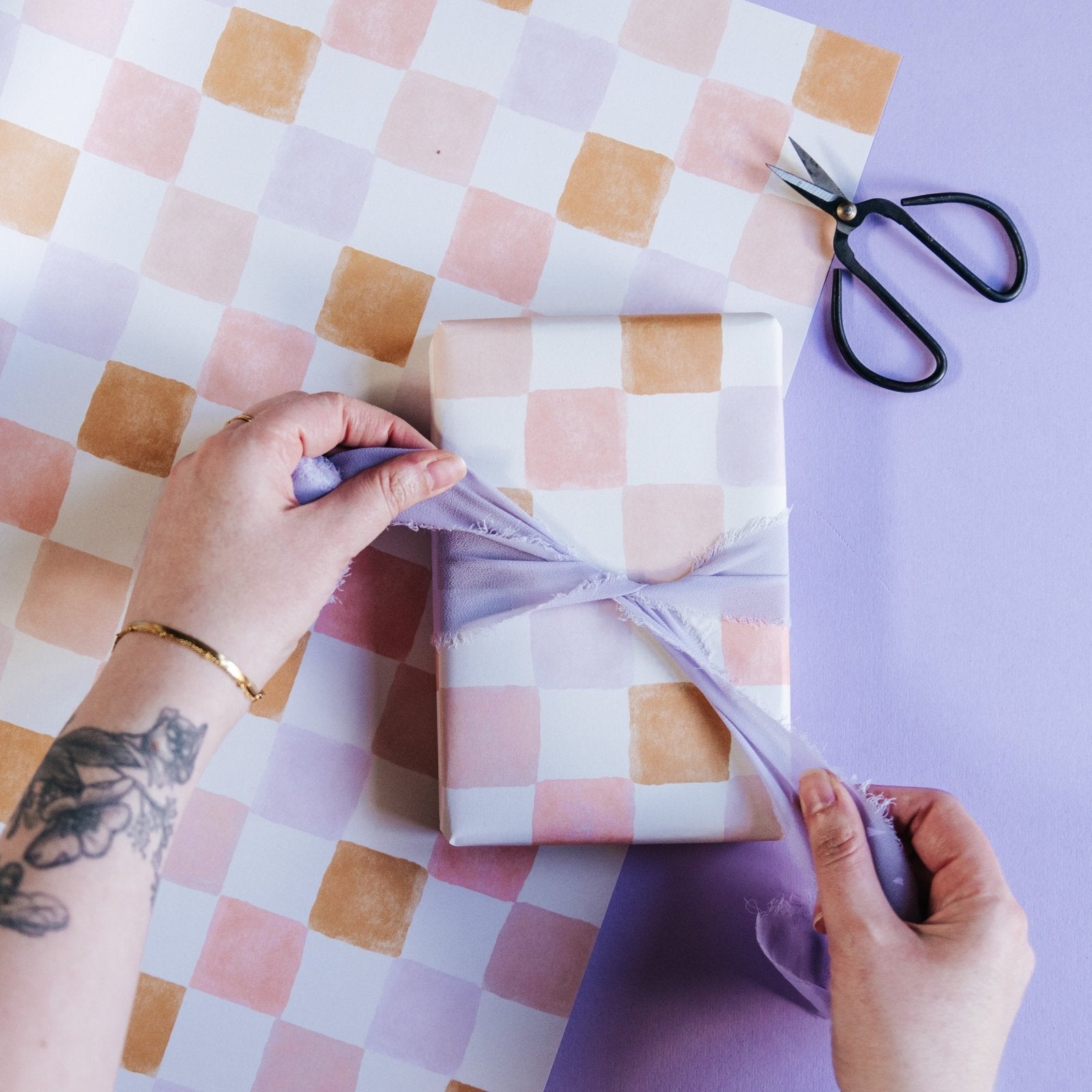 Pastel Chequerboard Wrapping Paper - I am Nat Ltd - Gift Wrap