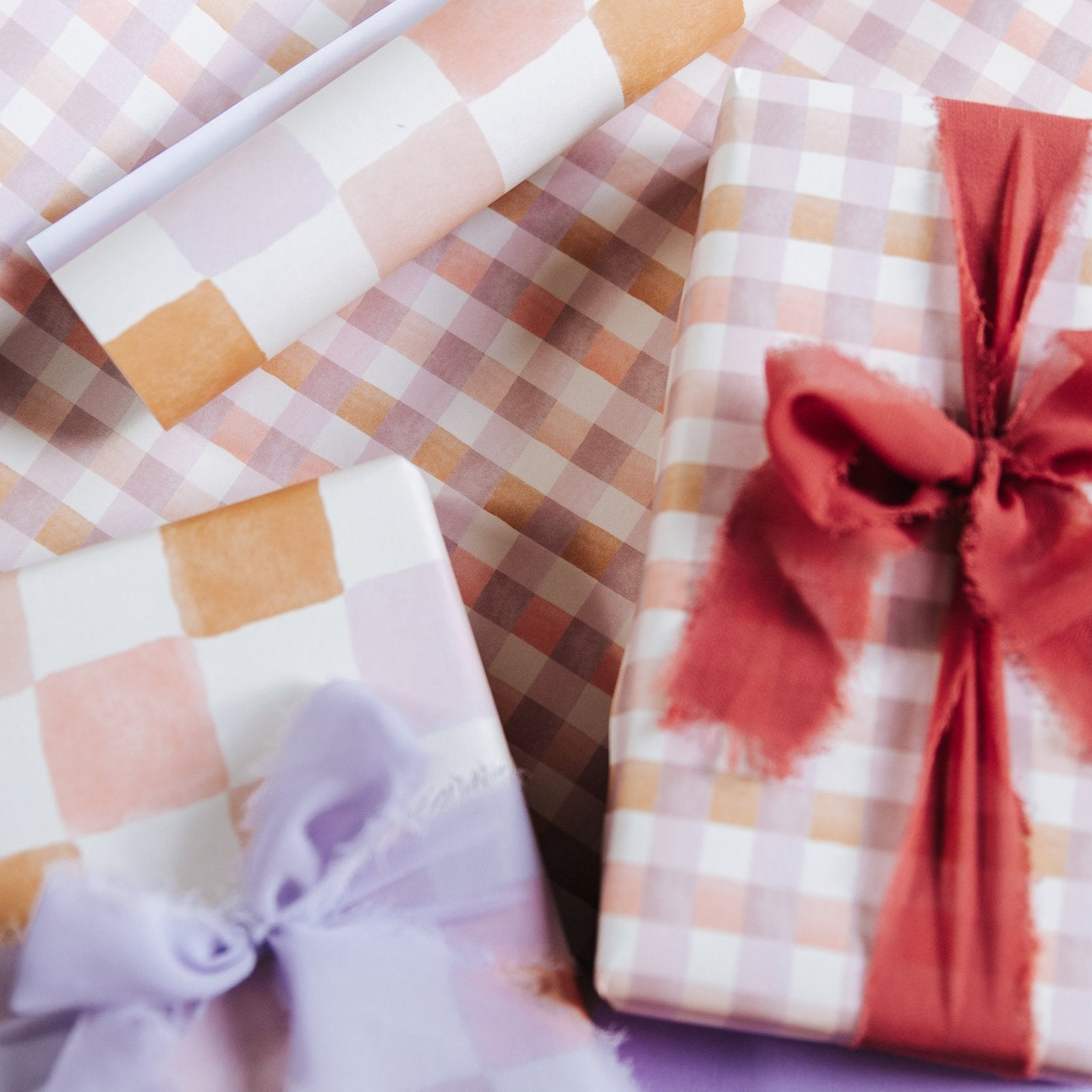 Pastel Gingham Gift Wrapping Paper - I am Nat Ltd - Gift Wrap