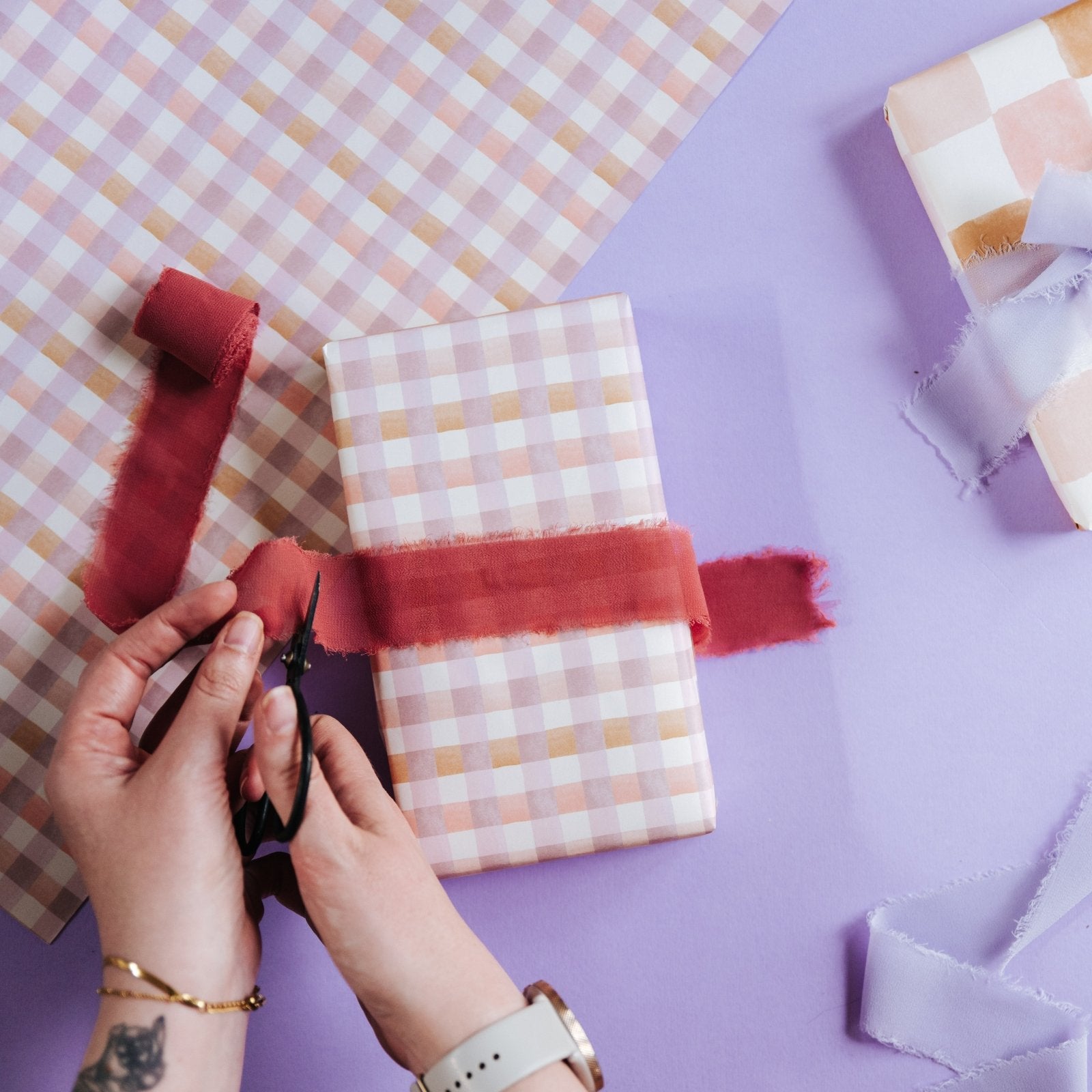 Pastel Gingham Gift Wrapping Paper - I am Nat Ltd - Gift Wrap