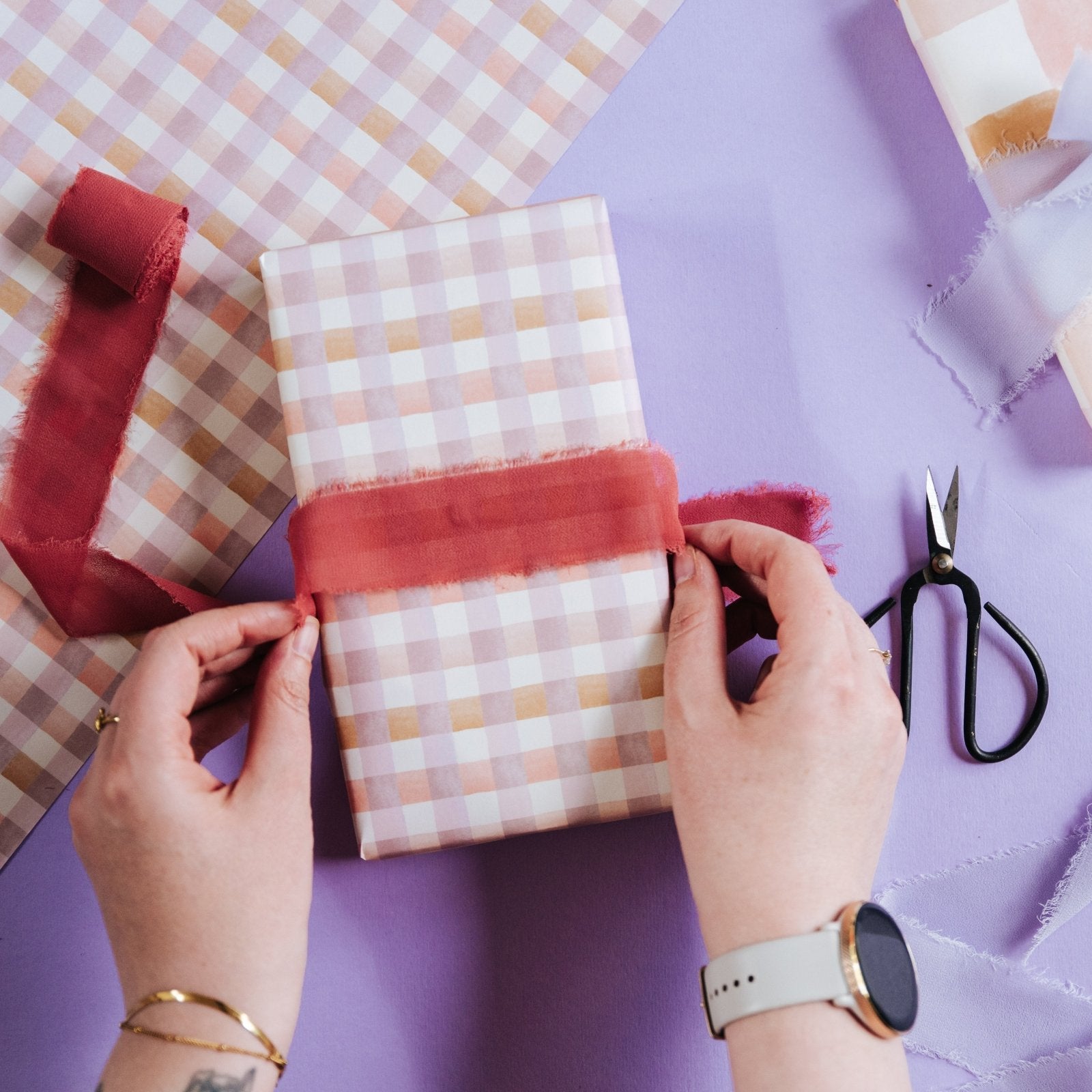Pastel Gingham Gift Wrapping Paper - I am Nat Ltd - Gift Wrap