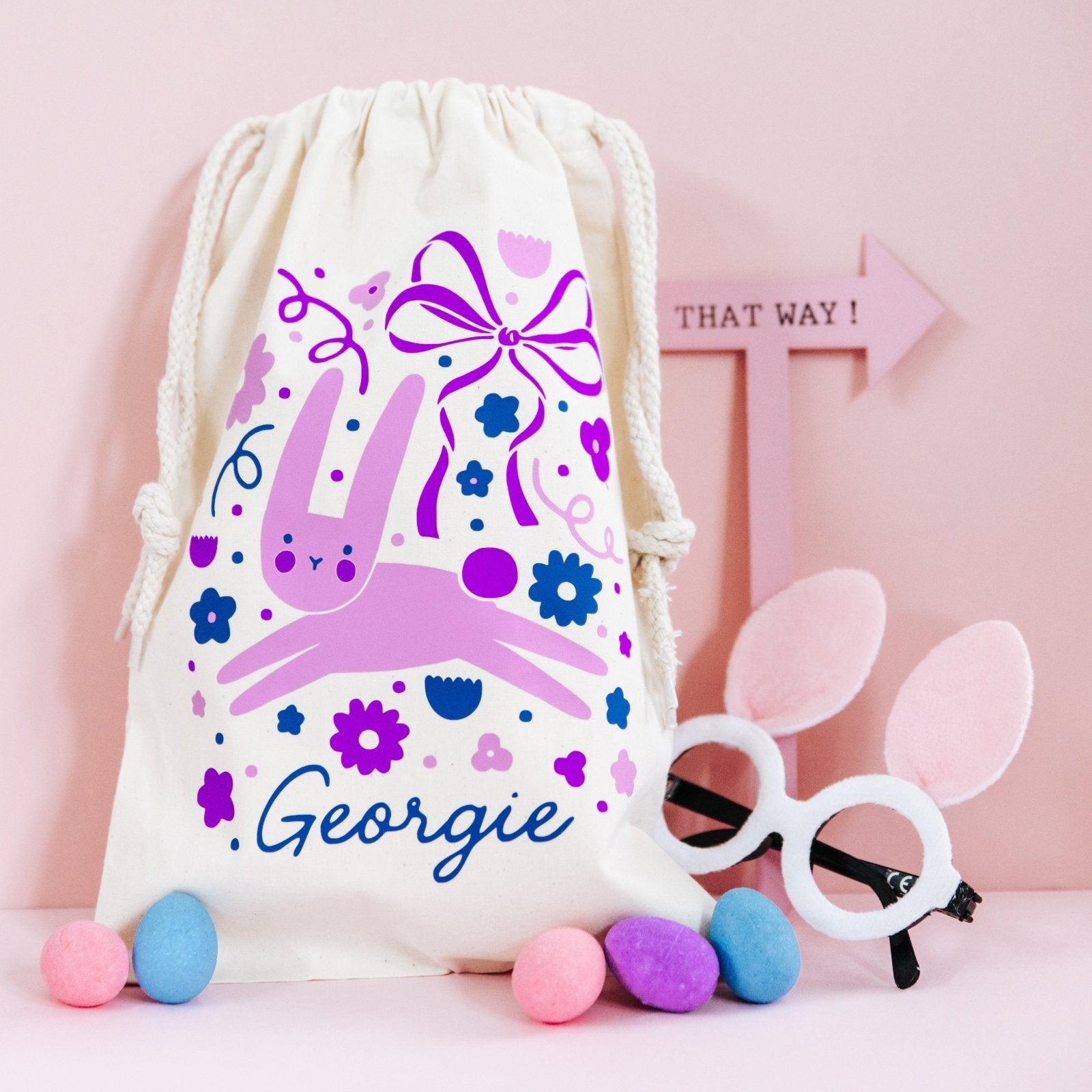 Personalised Easter Bunny Gift Sack - I am Nat Ltd - Easter Sack