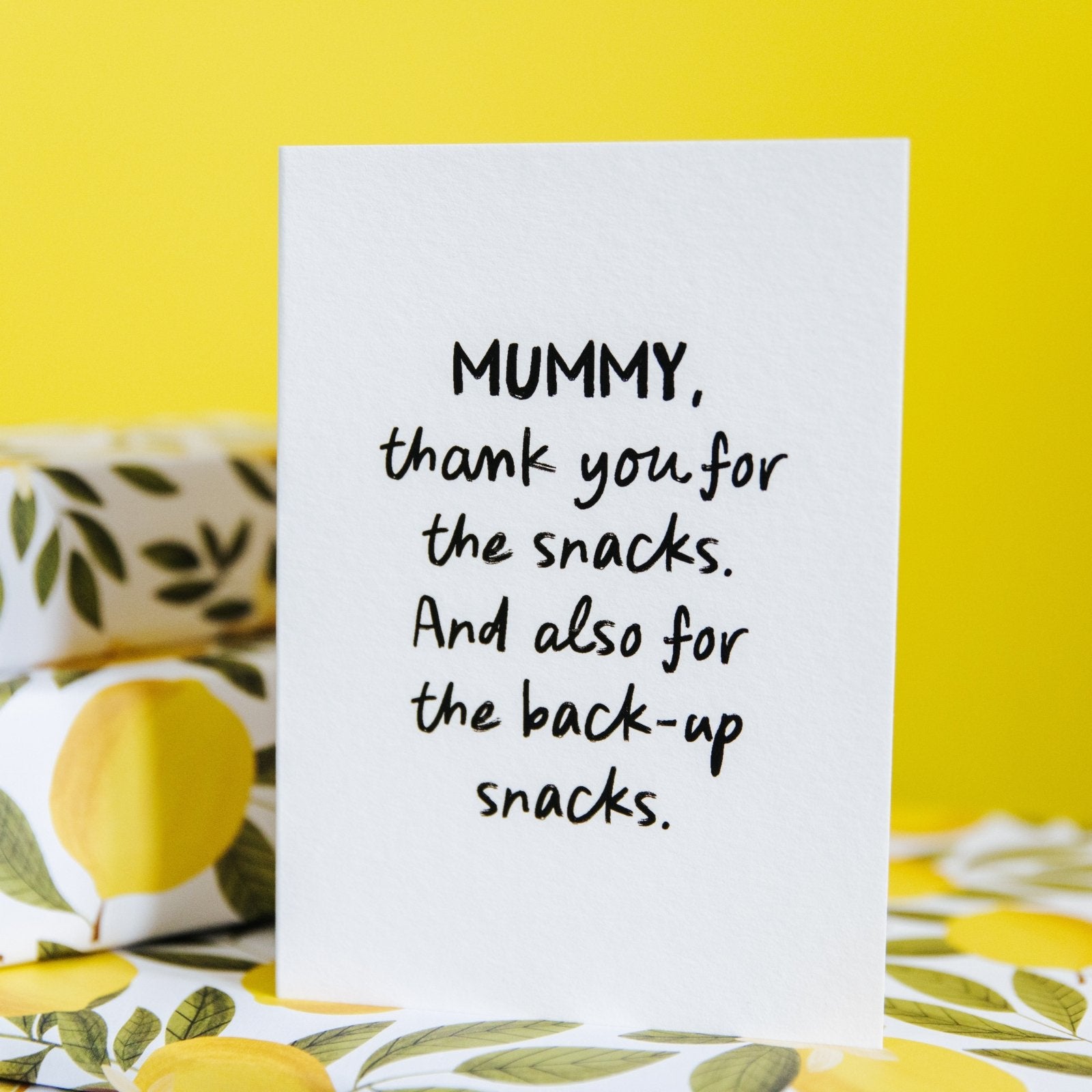 "The Back - Up Snacks" Relatable Personalised Card for Mummy or Daddy - I am Nat Ltd - Greeting Card