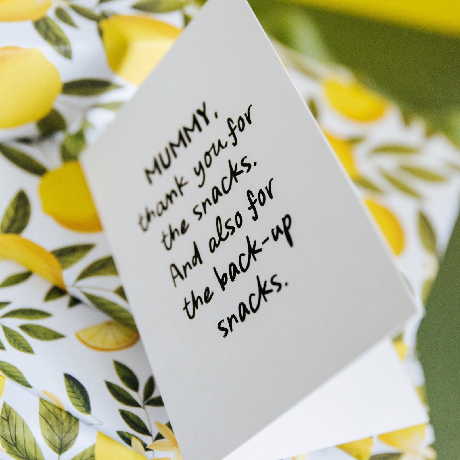 "The Back - Up Snacks" Relatable Personalised Card for Mummy or Daddy - I am Nat Ltd - Greeting Card