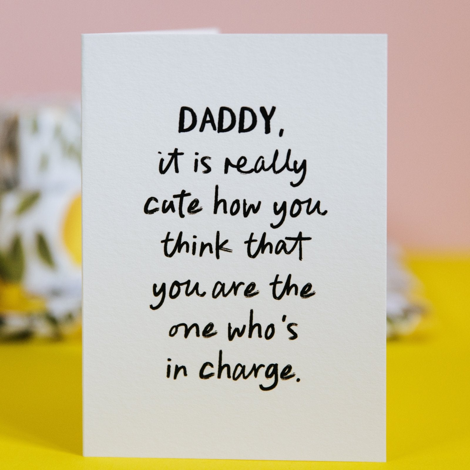 "Who's In Charge" Funny Personalised Card for Mum or Dad - I am Nat Ltd - Greeting Card