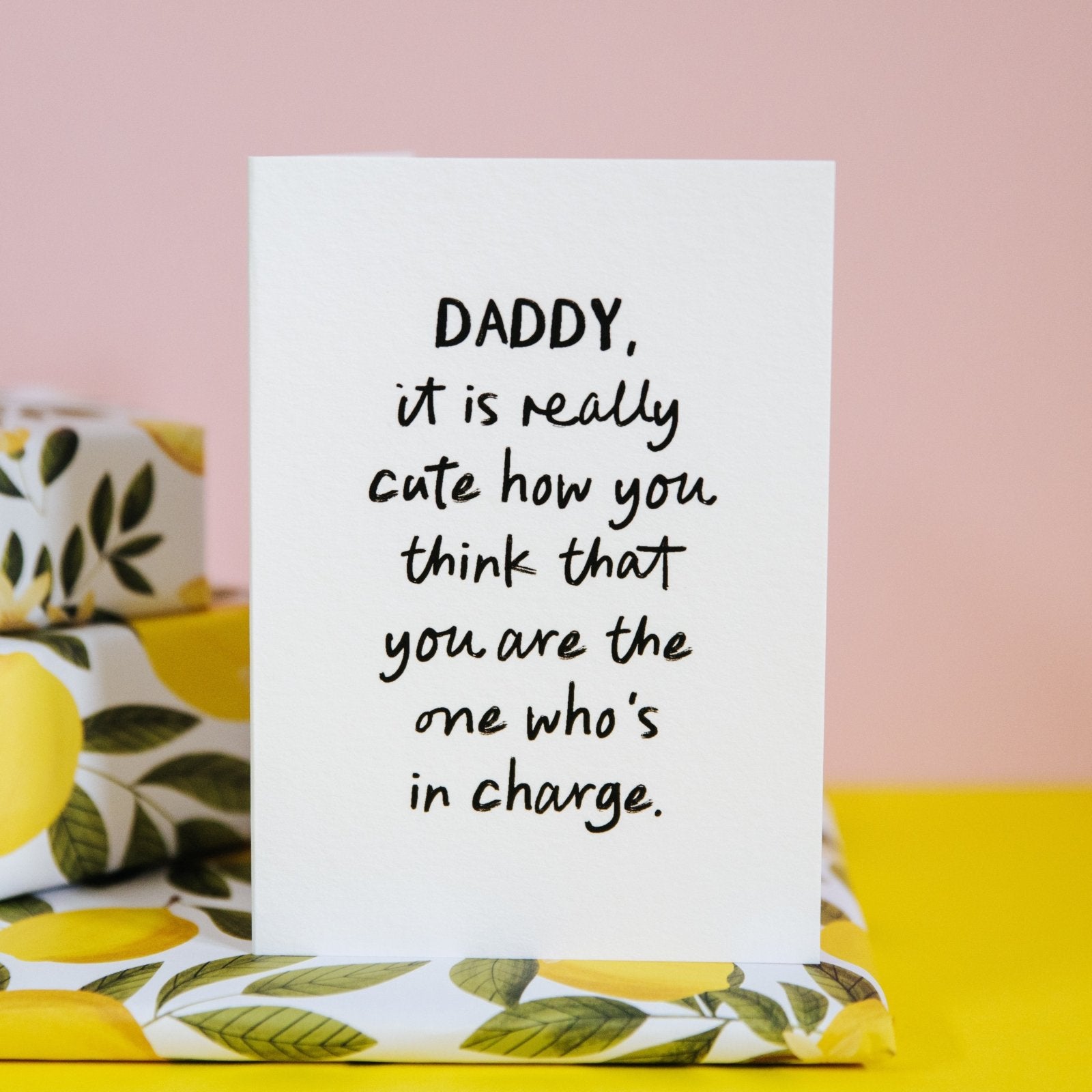 "Who's In Charge" Funny Personalised Card for Mum or Dad - I am Nat Ltd - Greeting Card