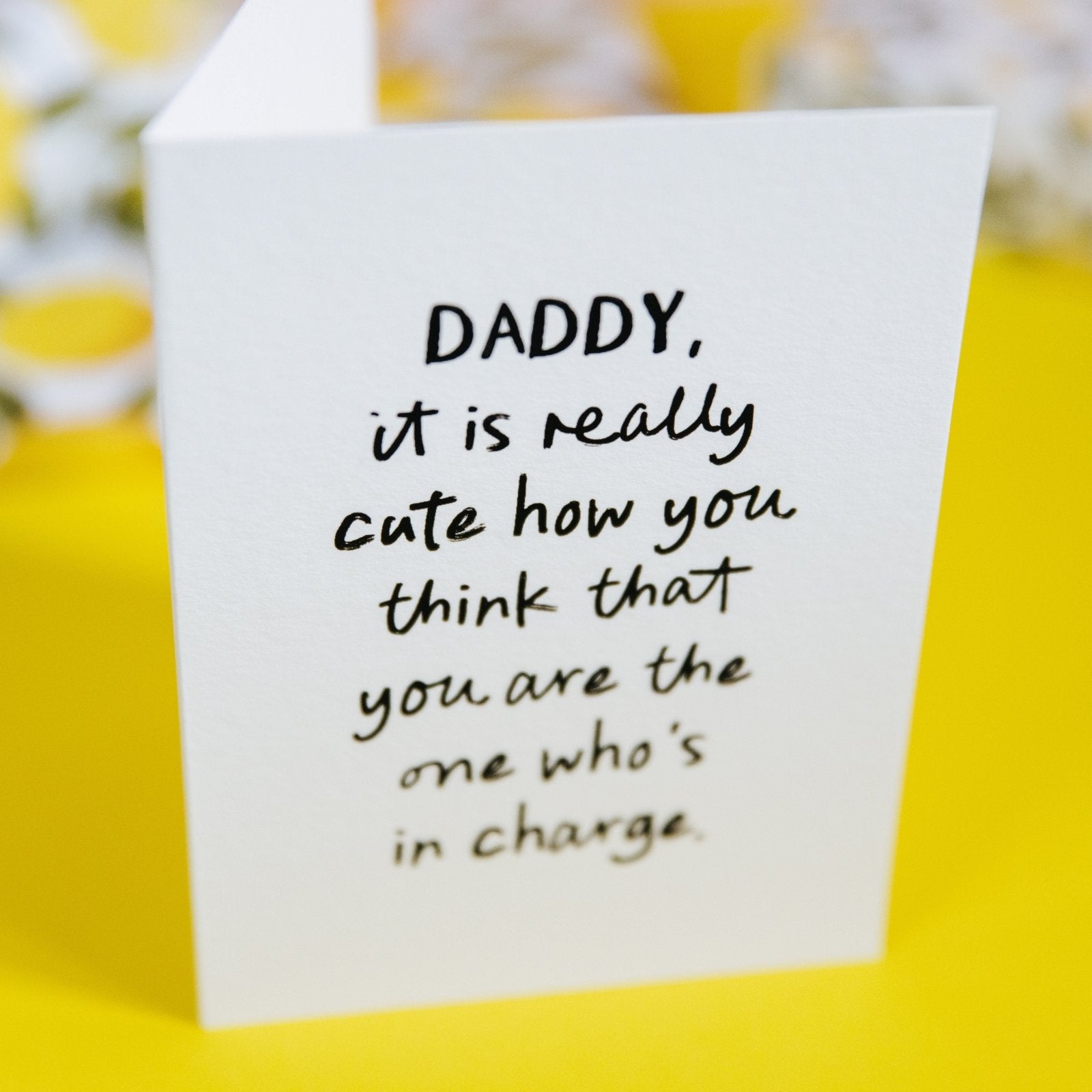 "Who's In Charge" Funny Personalised Card for Mum or Dad - I am Nat Ltd - Greeting Card