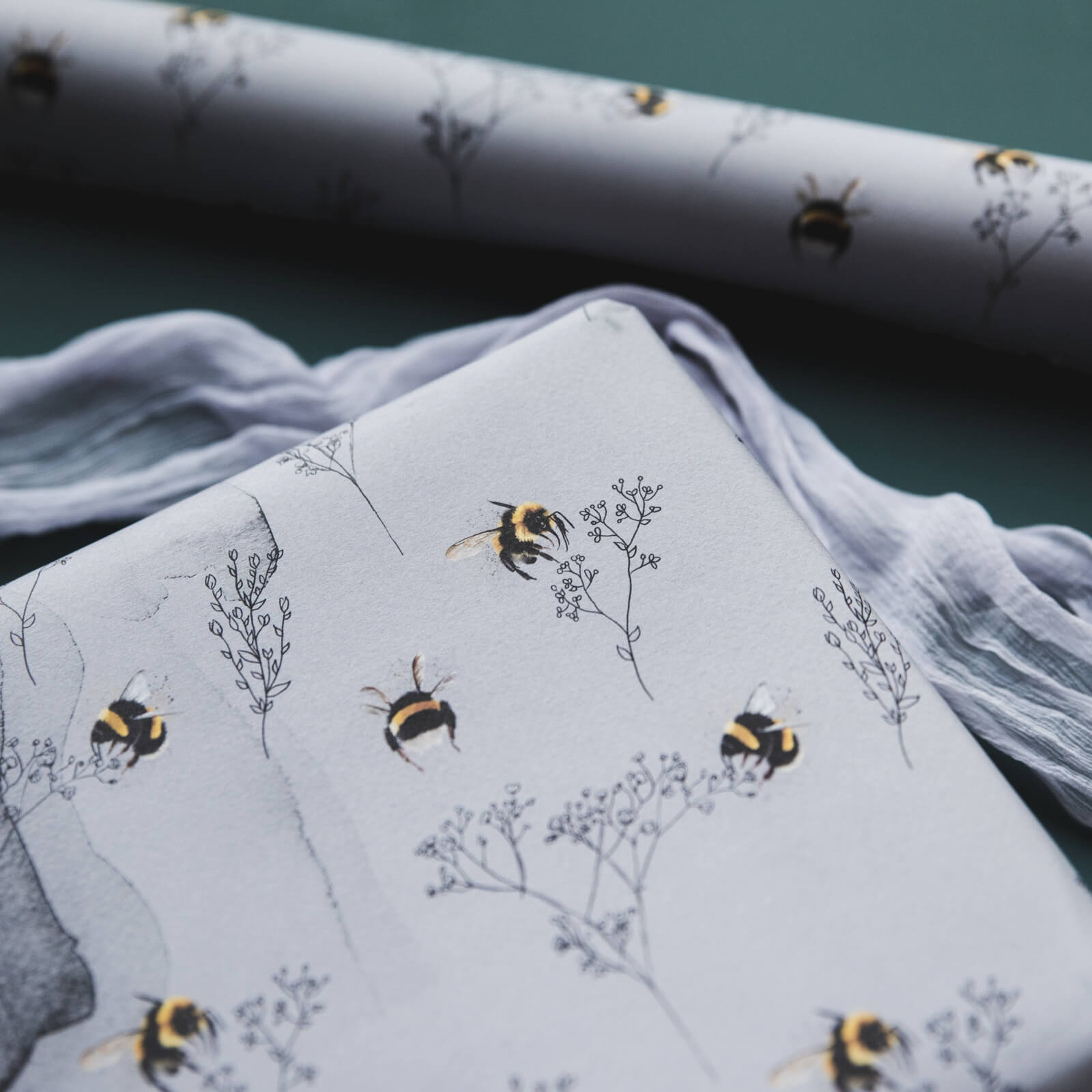 Bumblebees and Foliage Wrapping Paper