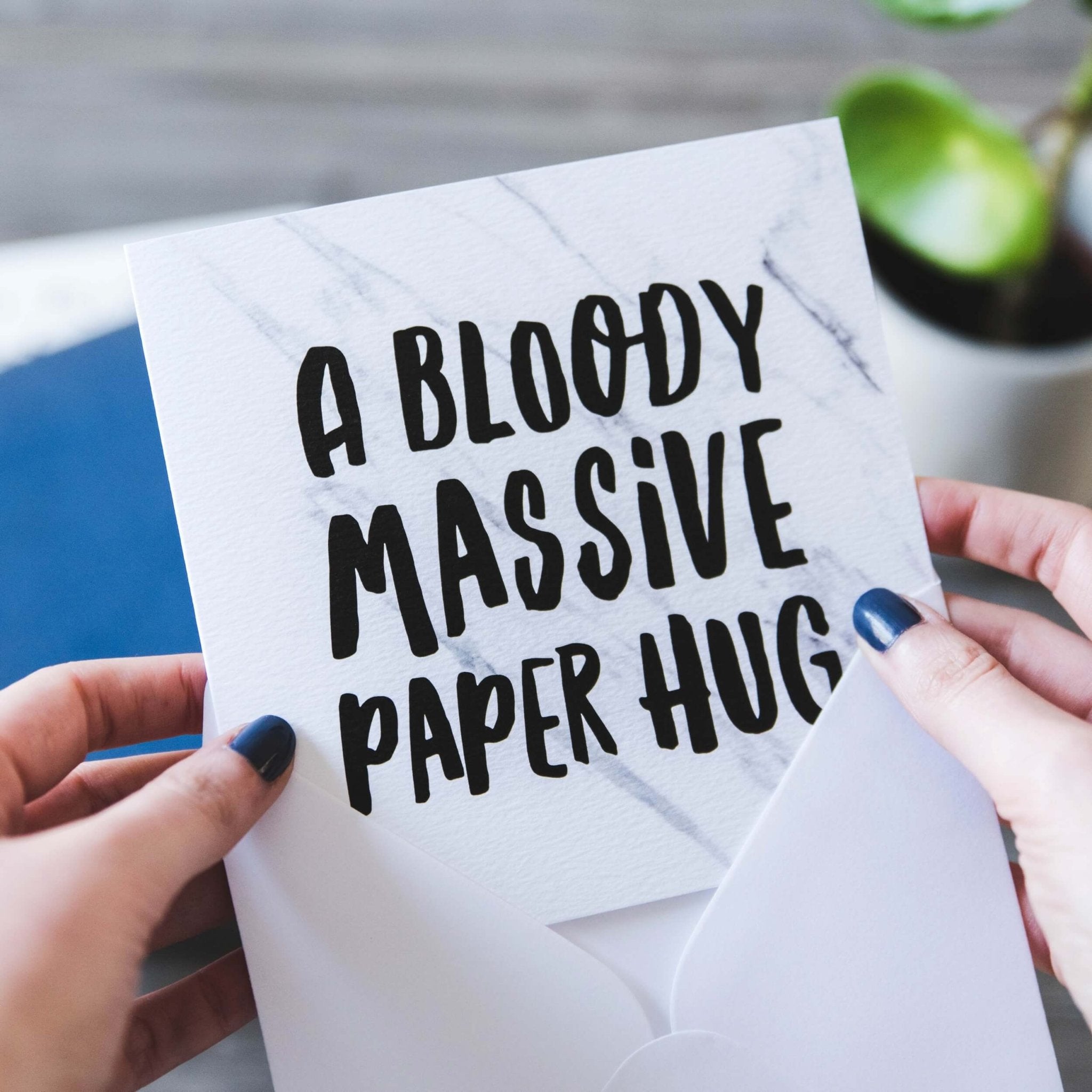 'A Bloody Massive Paper Hug' Thinking of You Card - I am Nat Ltd - Greeting Card